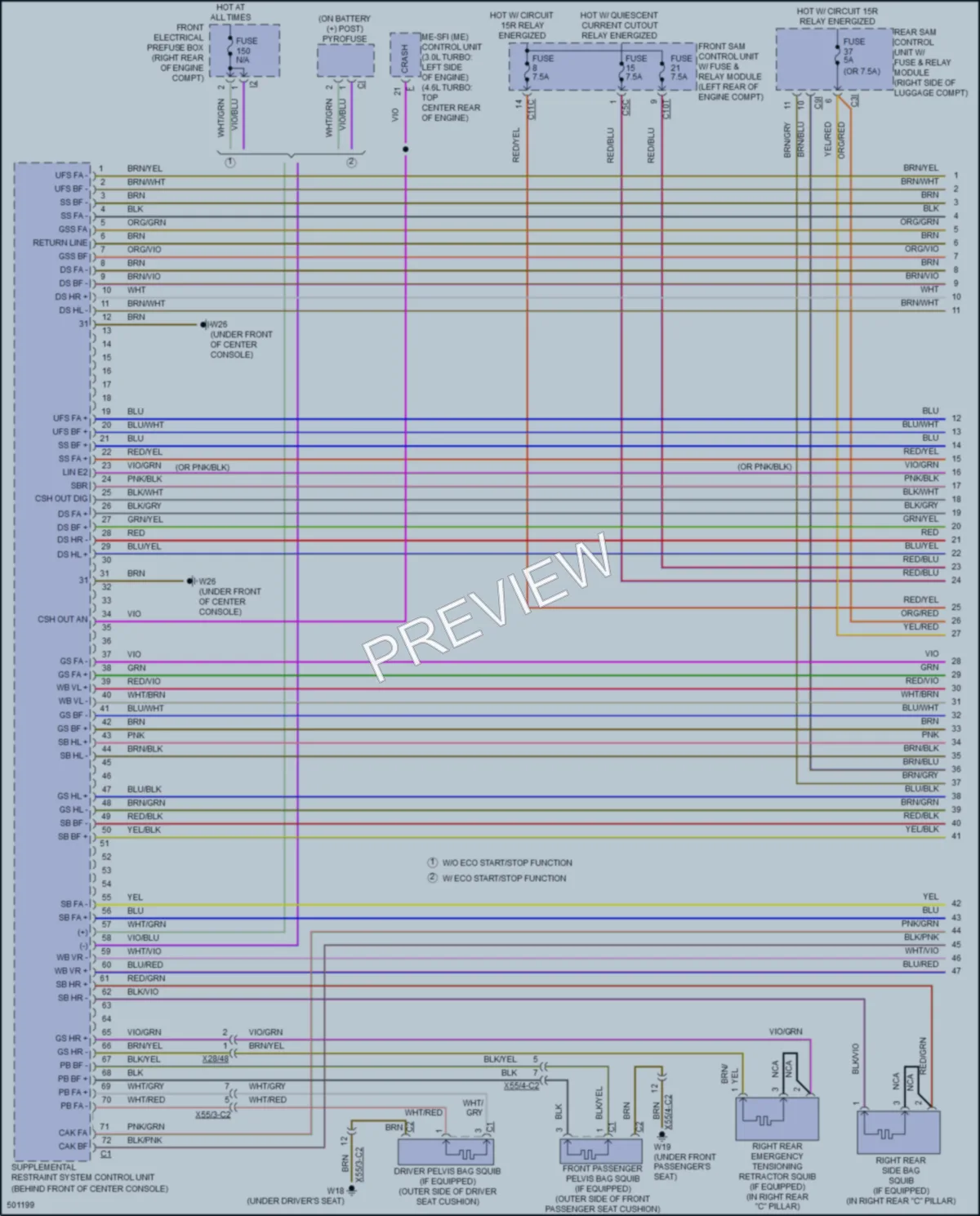 2016 MercedesBenz S400 Supplemental Restraints wiring diagram preview