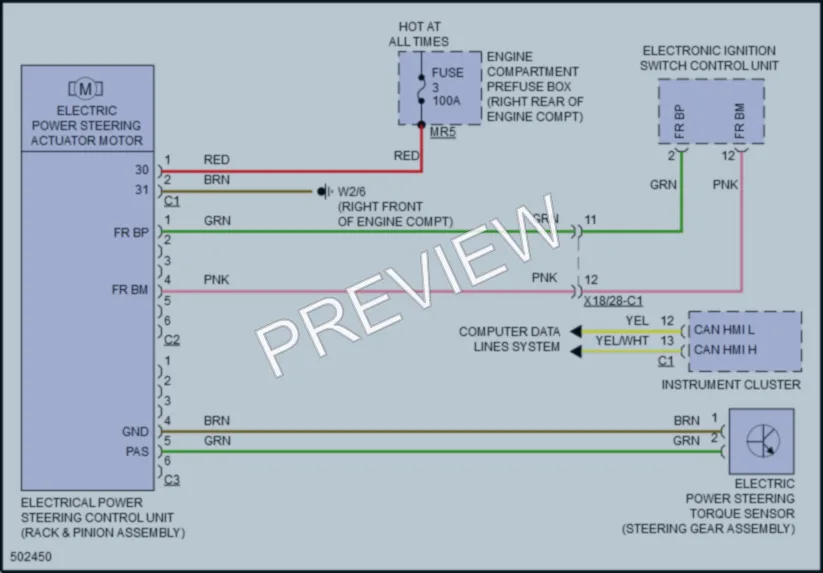 2016 MercedesBenz S550e Electronic Power Steering wiring diagram preview