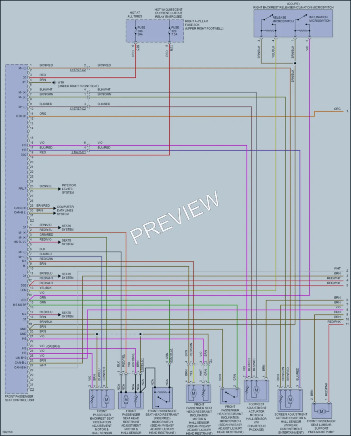 2016 MercedesBenz S550e Memory Systems wiring diagram preview