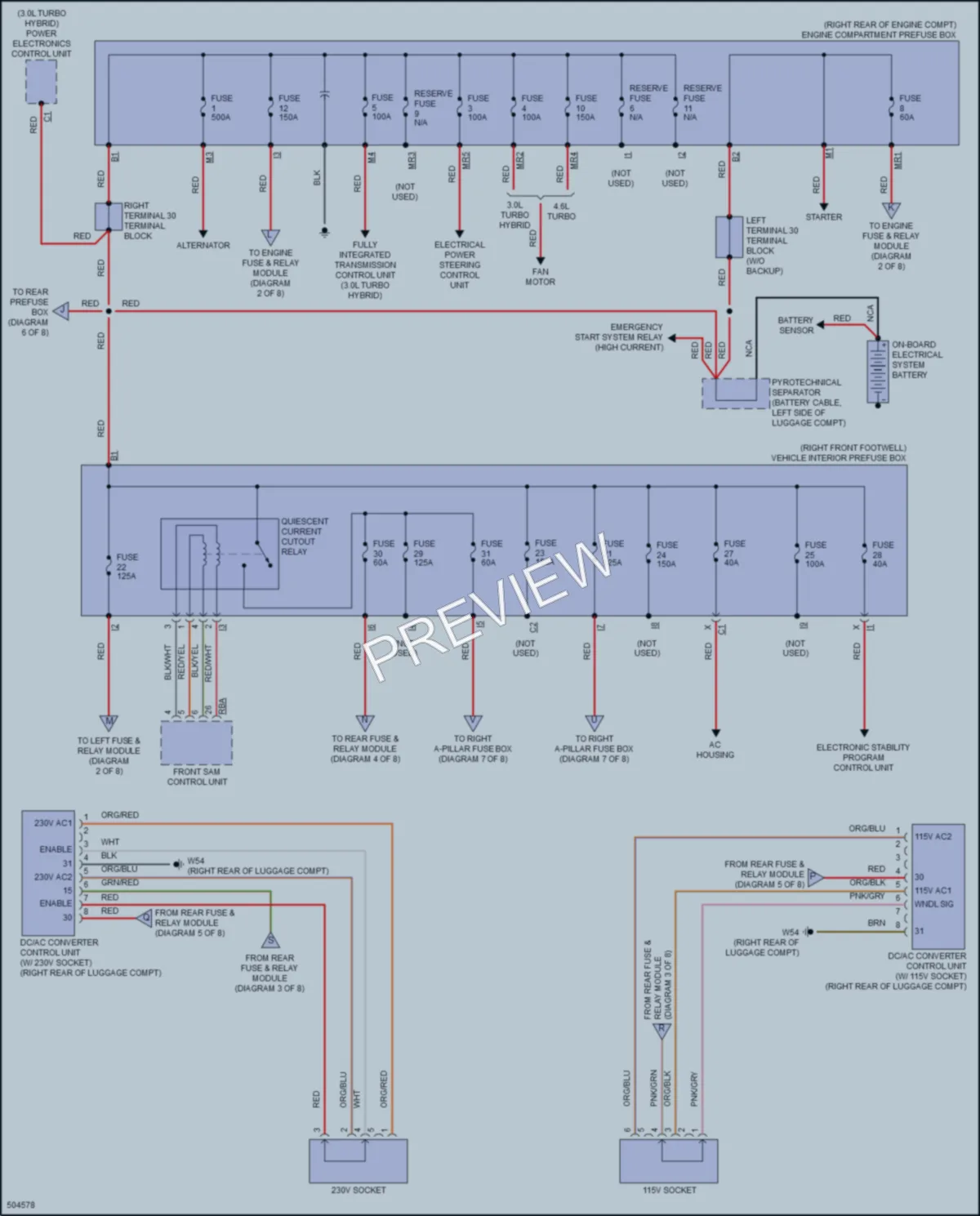 2016 MercedesBenz S550e Power Distribution wiring diagram preview