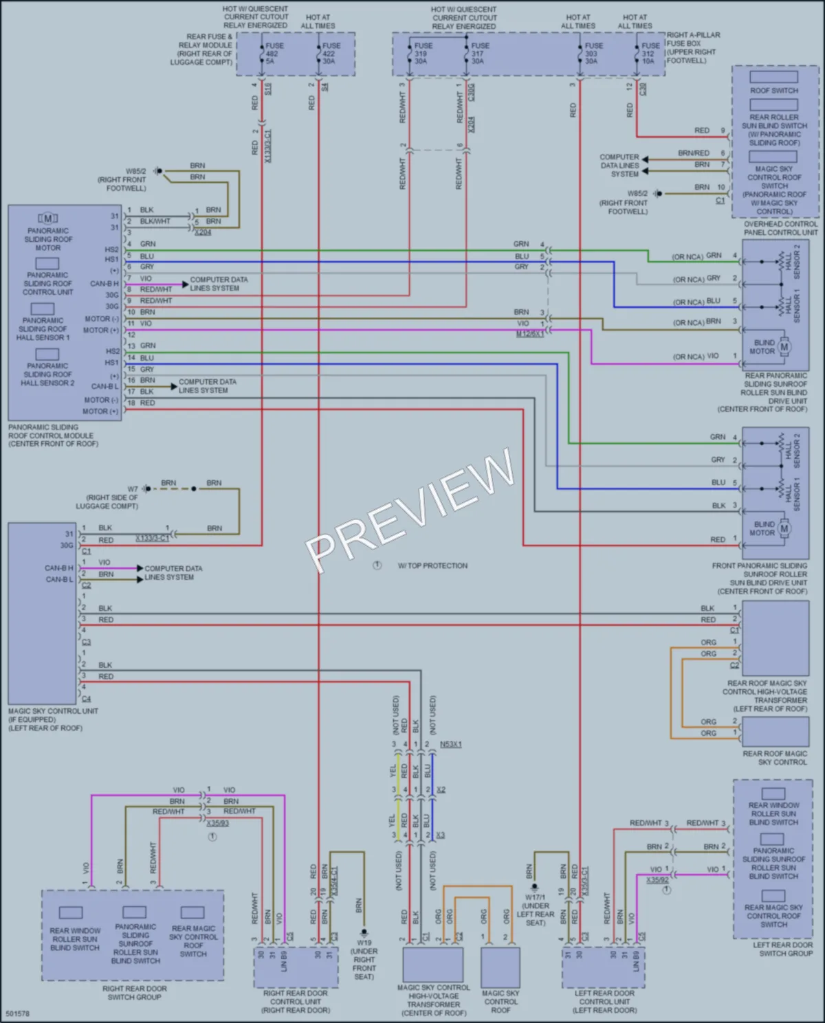 2016 MercedesBenz S550e Power Top Sunroof wiring diagram preview