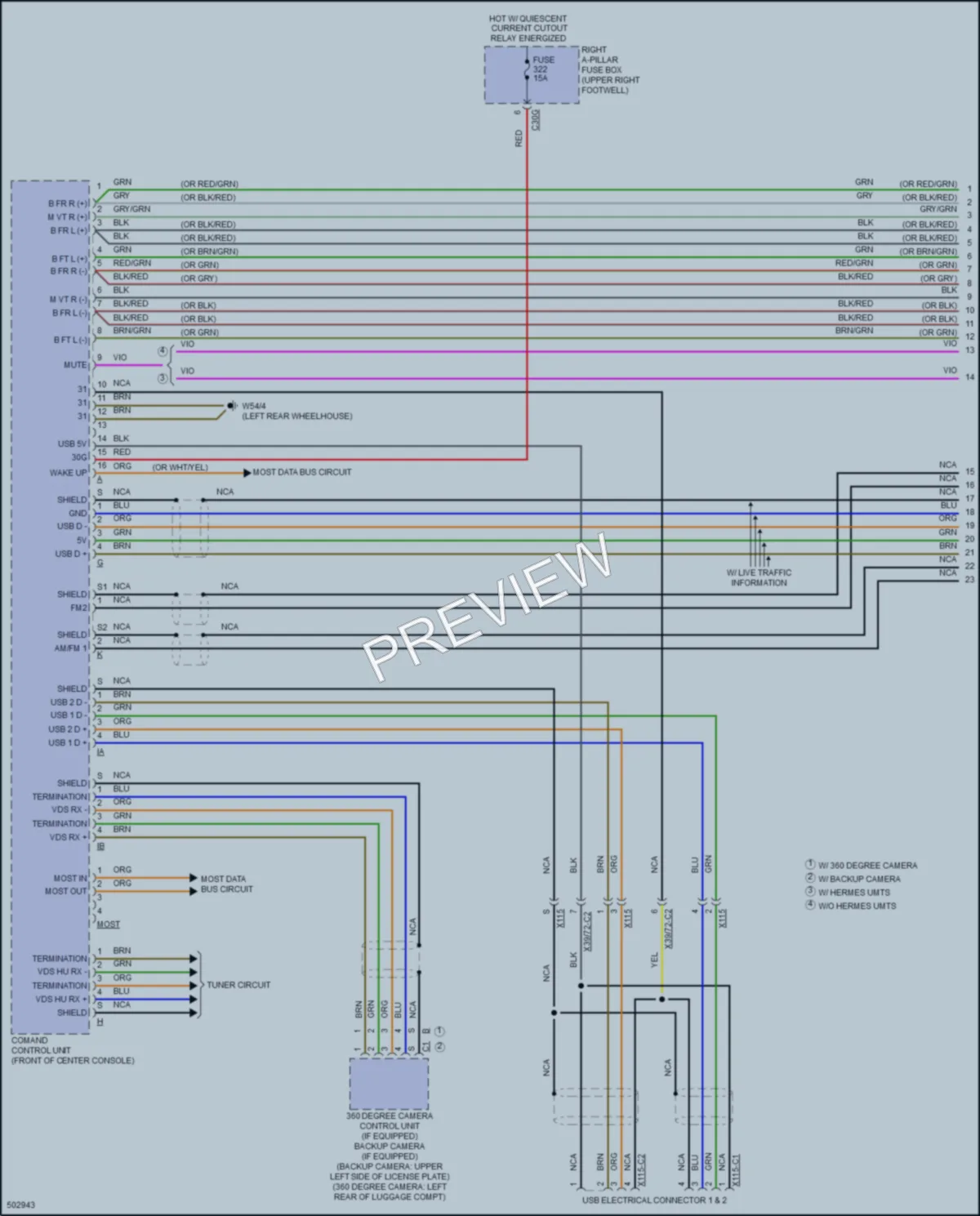 2016 MercedesBenz S550e Radio wiring diagram preview