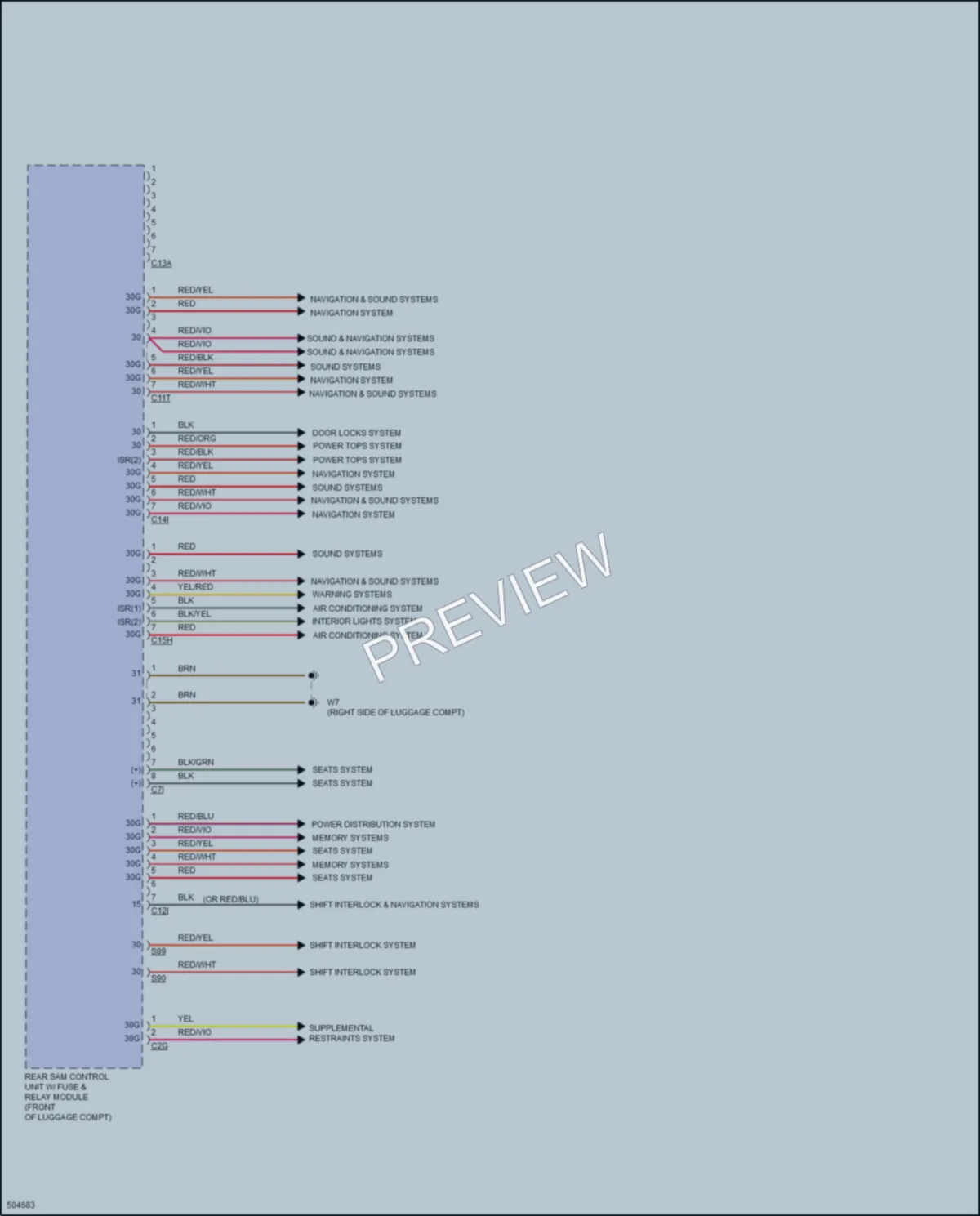 2016 MercedesBenz SLK300 Body Control Modules wiring diagram preview