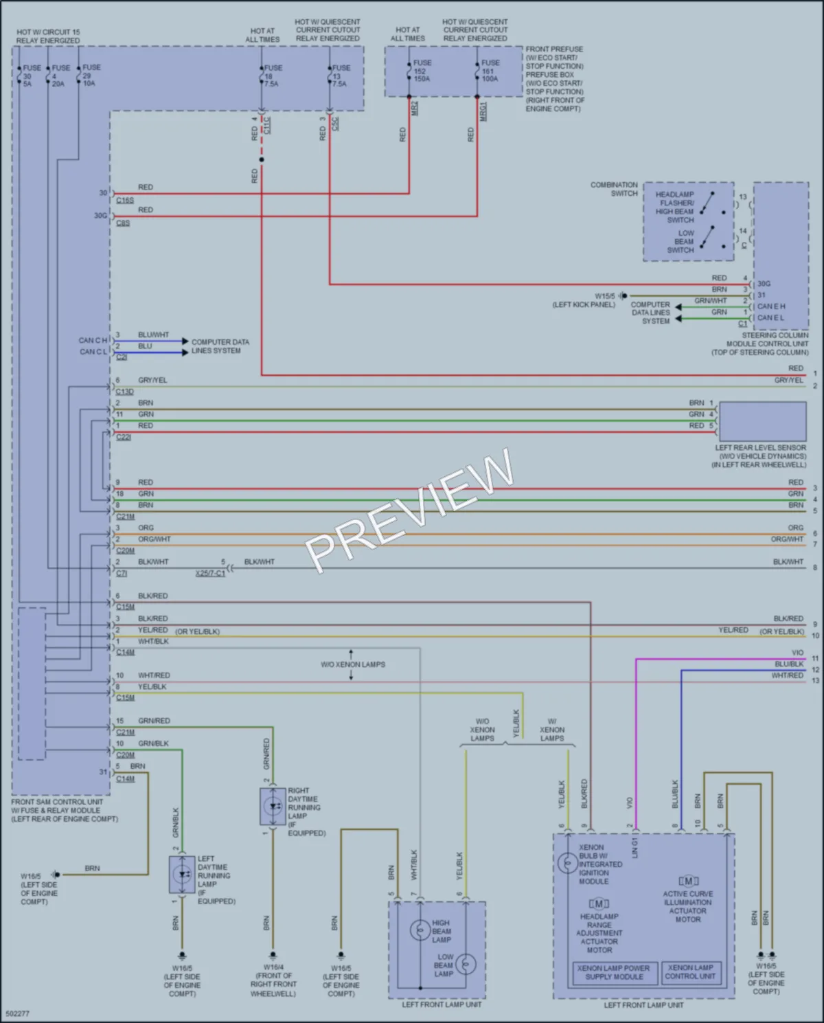 2016 MercedesBenz SLK300 Headlights wiring diagram preview