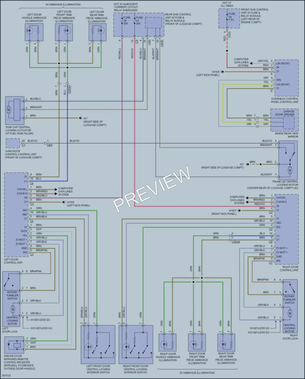 2016 MercedesBenz SLK300 Power Door Locks wiring diagram preview