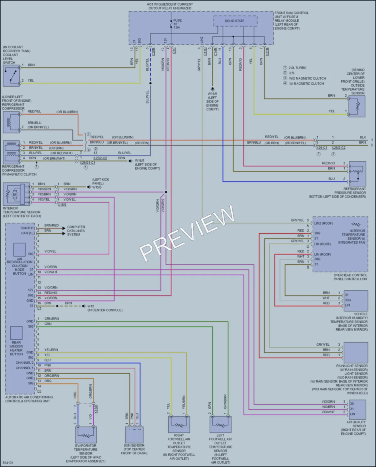 2016 MercedesBenz SLK350 Air Conditioning wiring diagram preview
