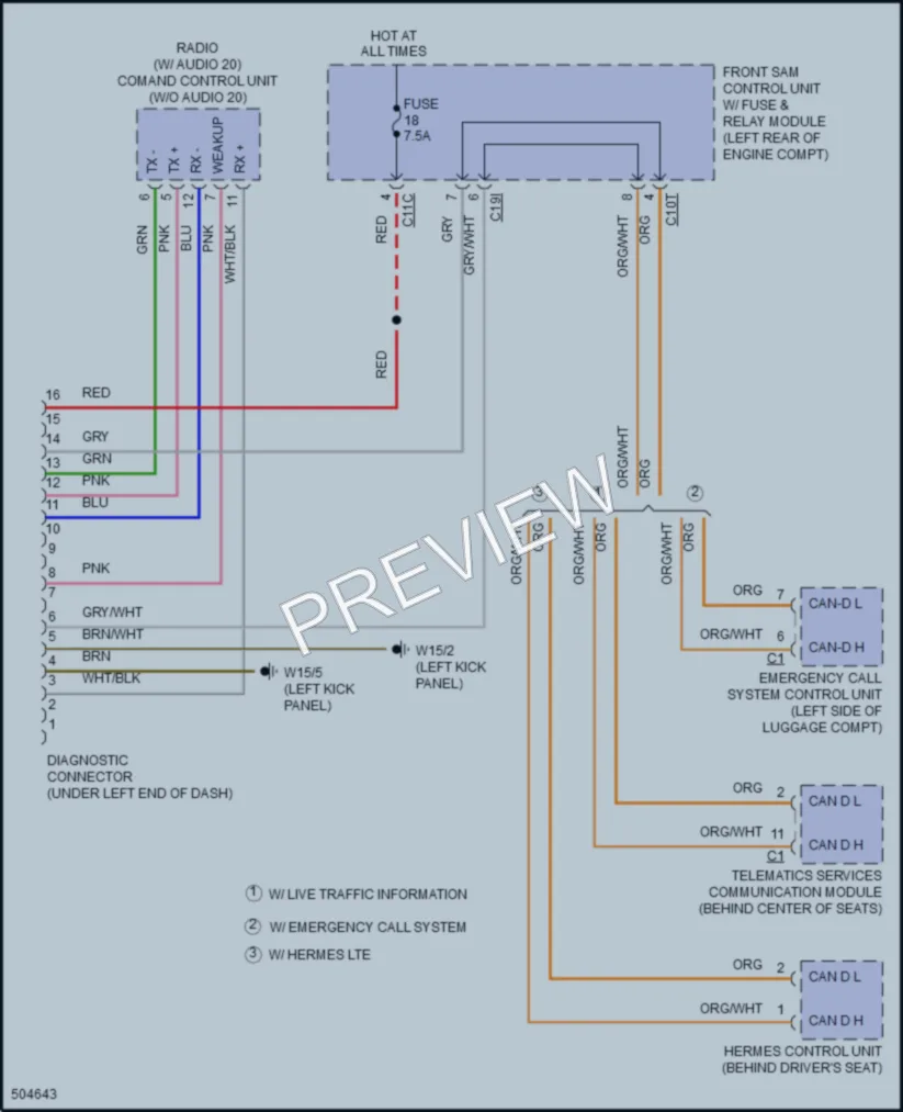 2016 MercedesBenz SLK350 Computer Data Lines wiring diagram preview