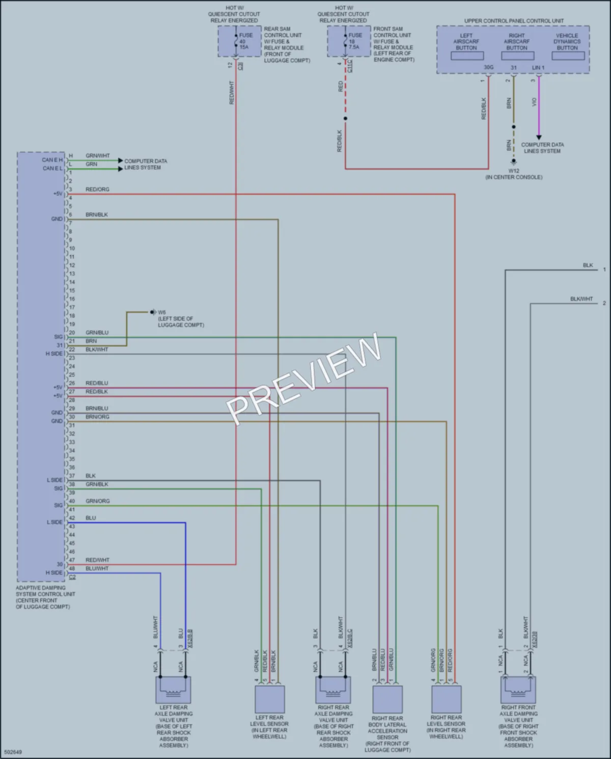 2016 MercedesBenz SLK350 Electronic Suspension wiring diagram preview