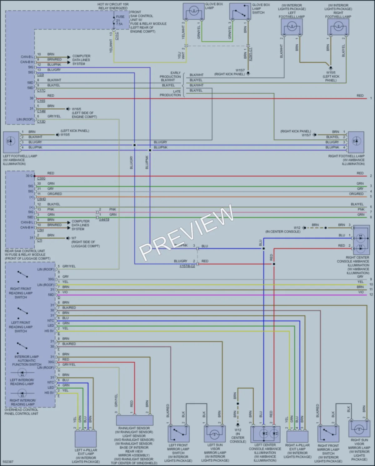 2016 MercedesBenz SLK350 Interior Lights wiring diagram preview