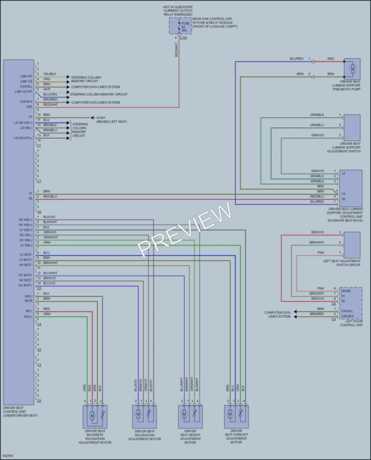 2016 MercedesBenz SLK350 Memory Systems wiring diagram preview
