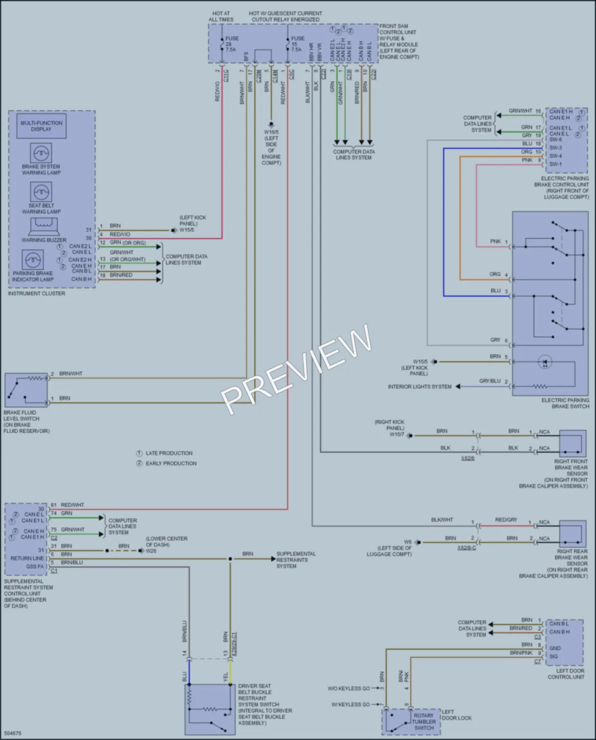 2016 MercedesBenz SLK350 Warning Systems wiring diagram preview