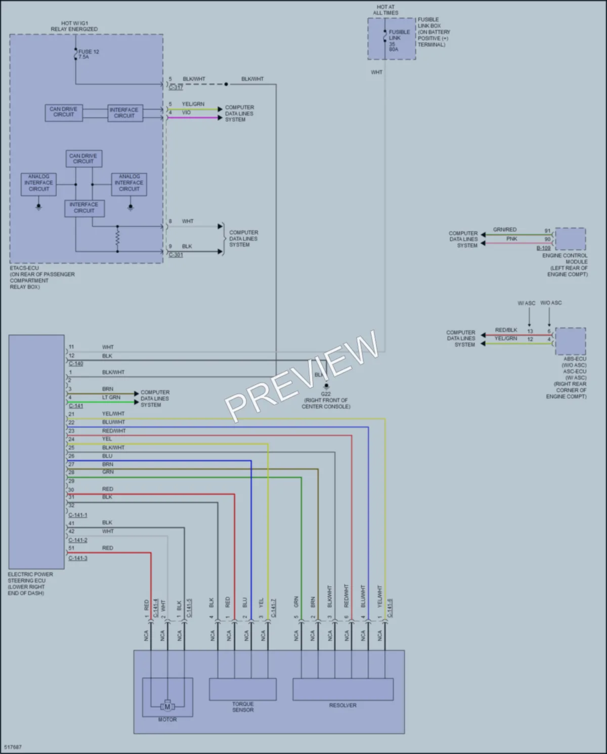 2016 Mitsubishi Lancer Electronic Power Steering wiring diagram preview