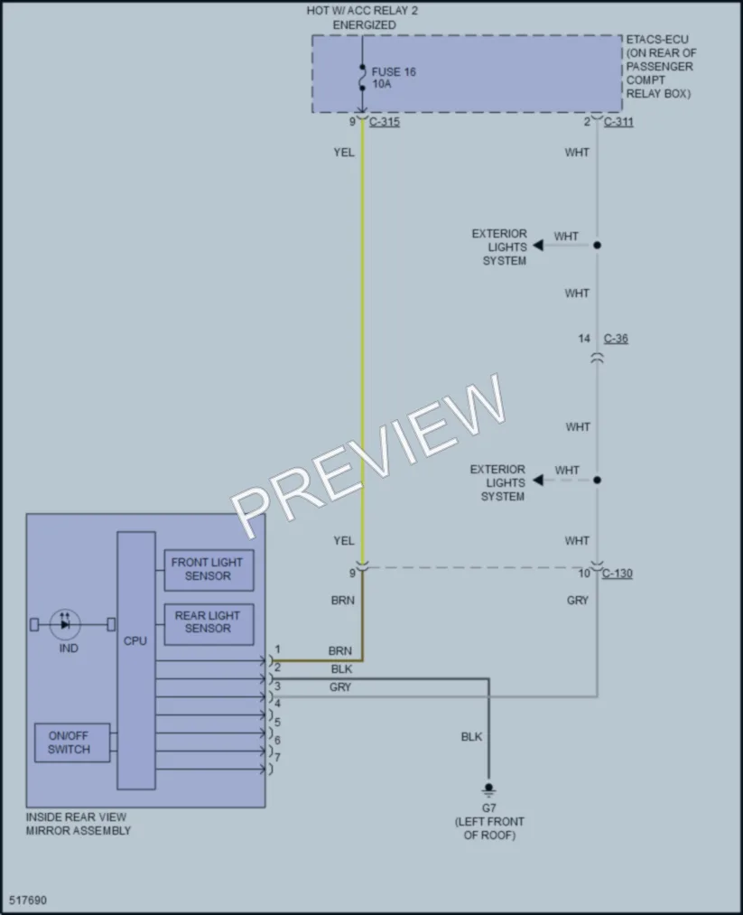 2016 Mitsubishi Lancer Power Mirrors wiring diagram preview