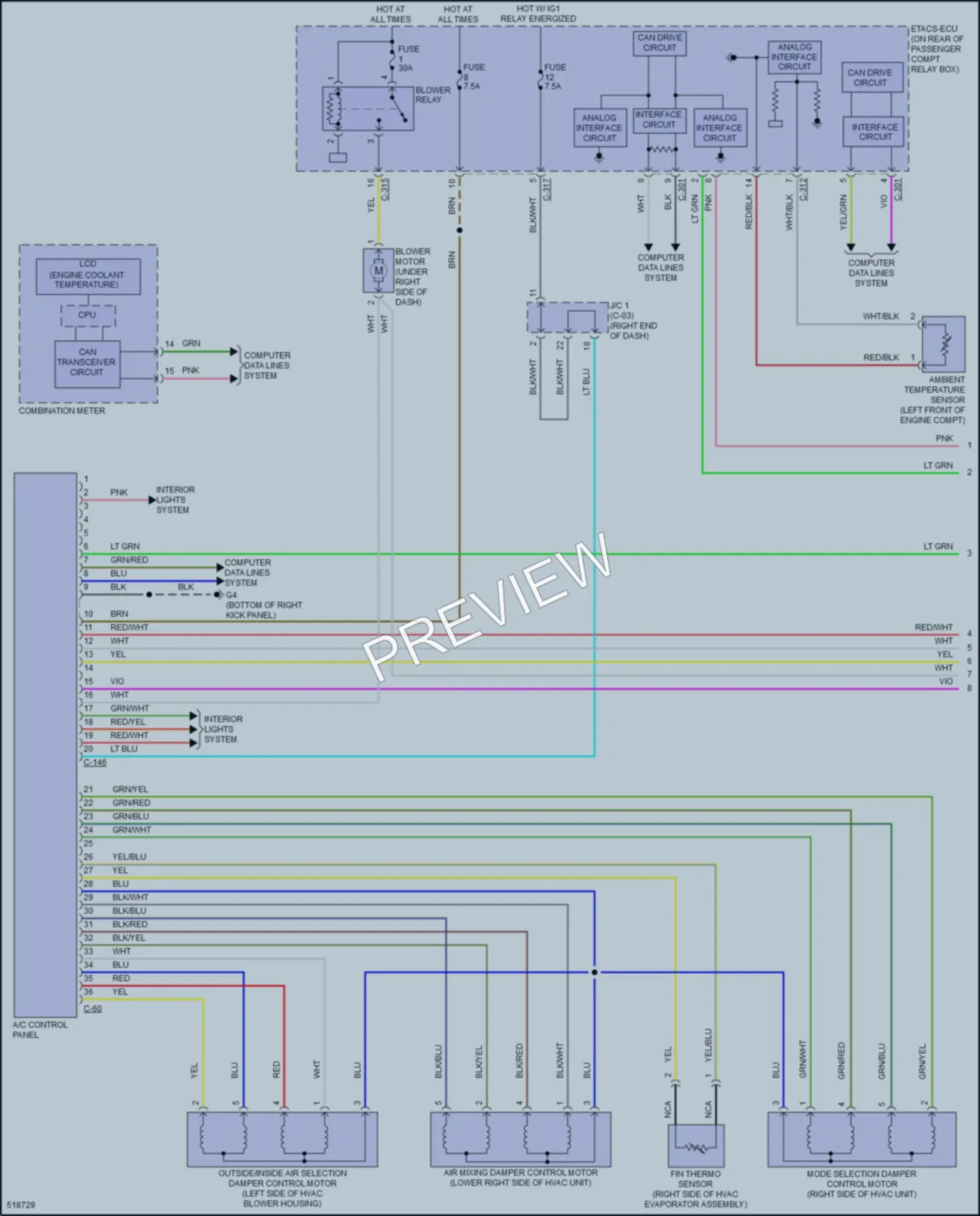 2016 Mitsubishi LancerSportback Air Conditioning wiring diagram preview