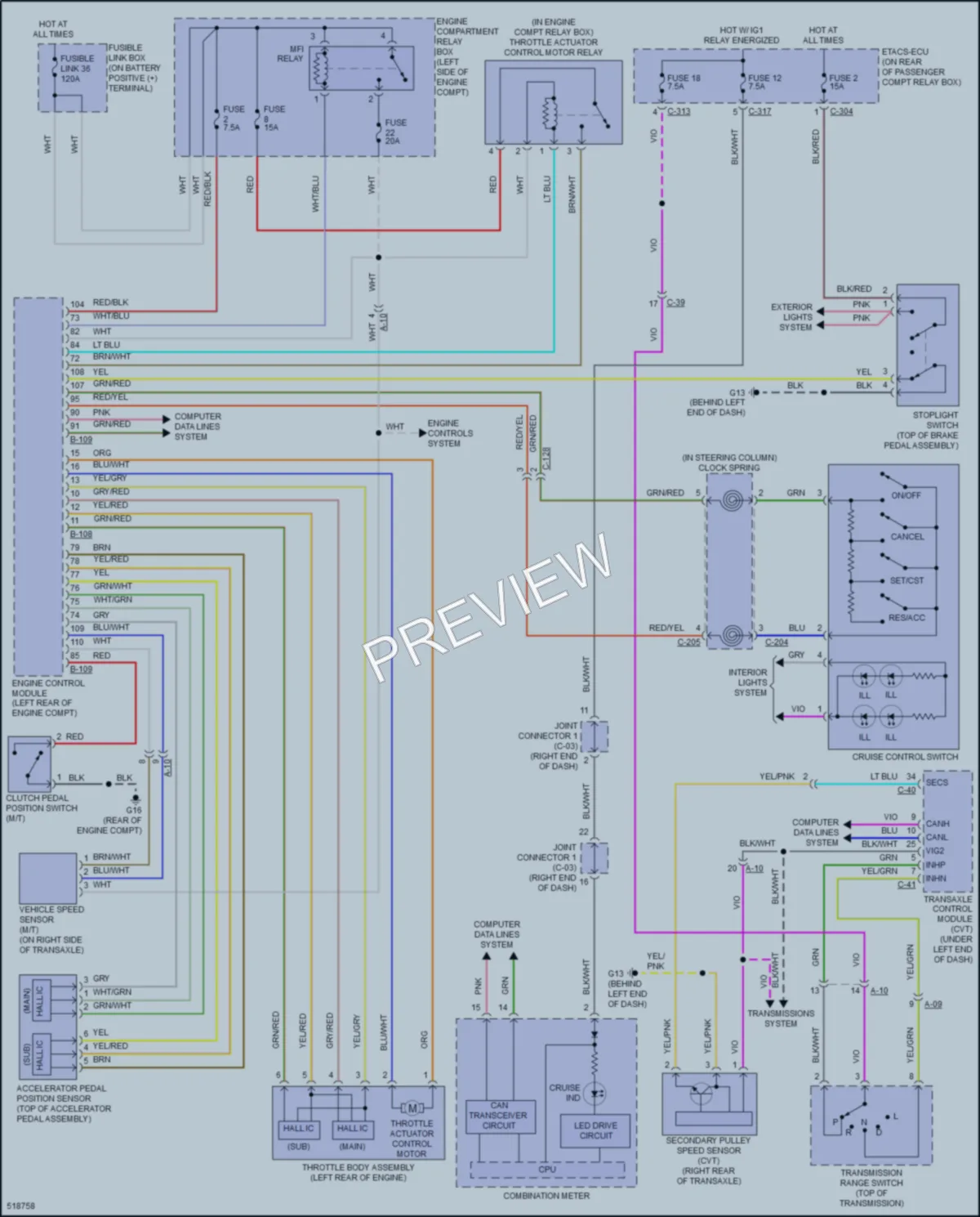 2016 Mitsubishi LancerSportback Cruise Control wiring diagram preview