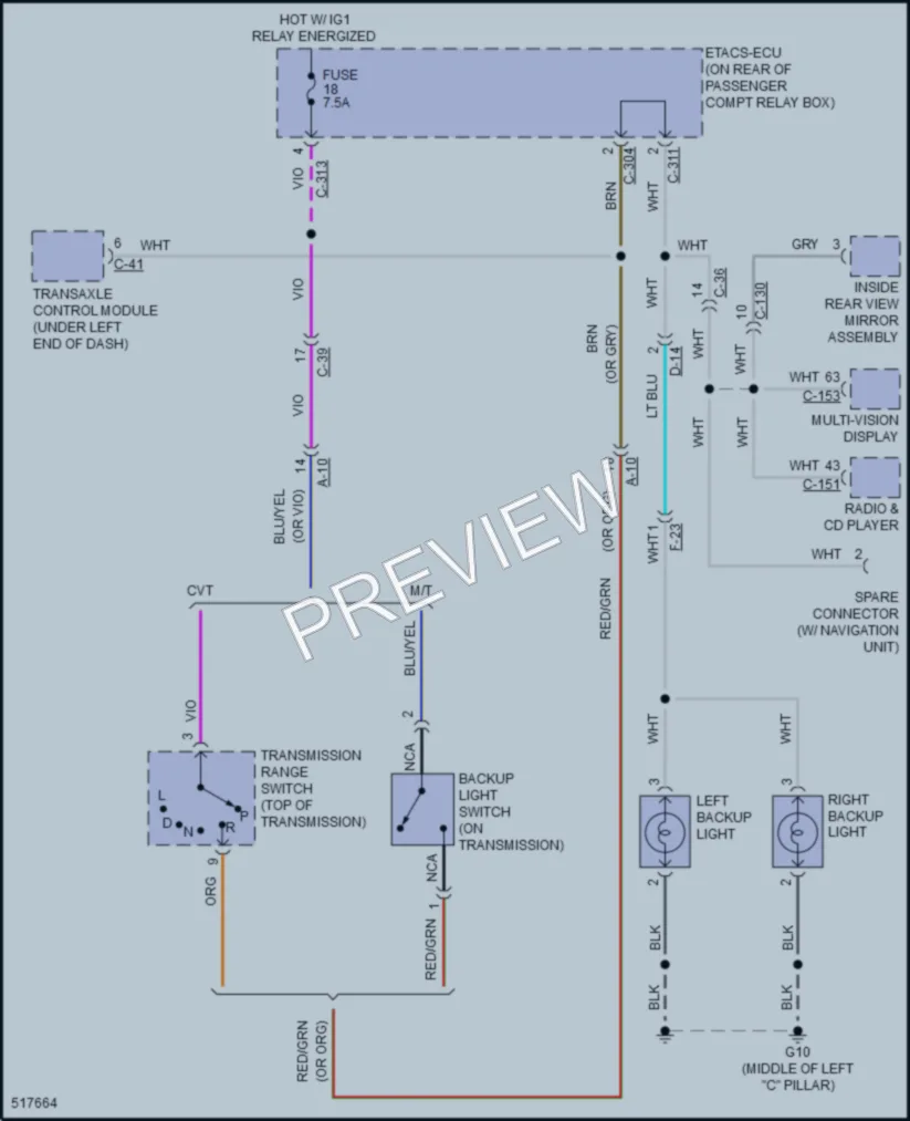 2016 Mitsubishi LancerSportback Exterior Lights wiring diagram preview