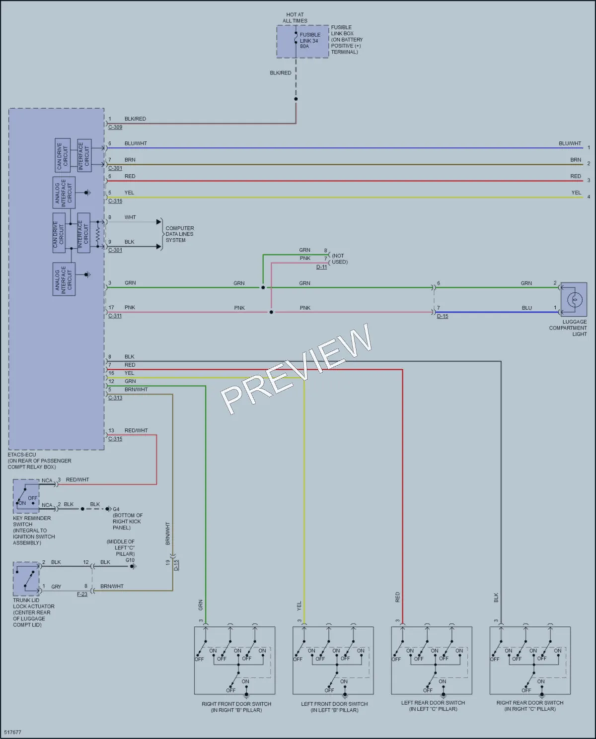 2016 Mitsubishi LancerSportback Interior Lights wiring diagram preview