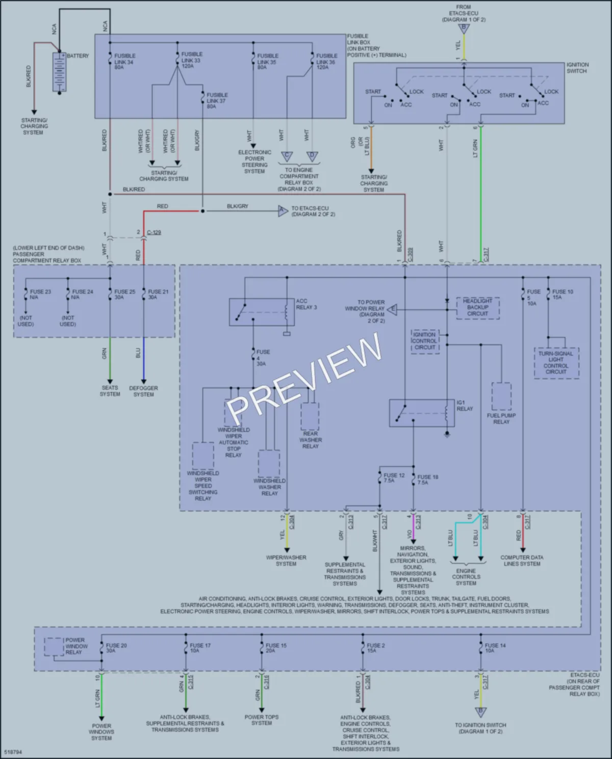 2016 Mitsubishi LancerSportback Power Distribution wiring diagram preview