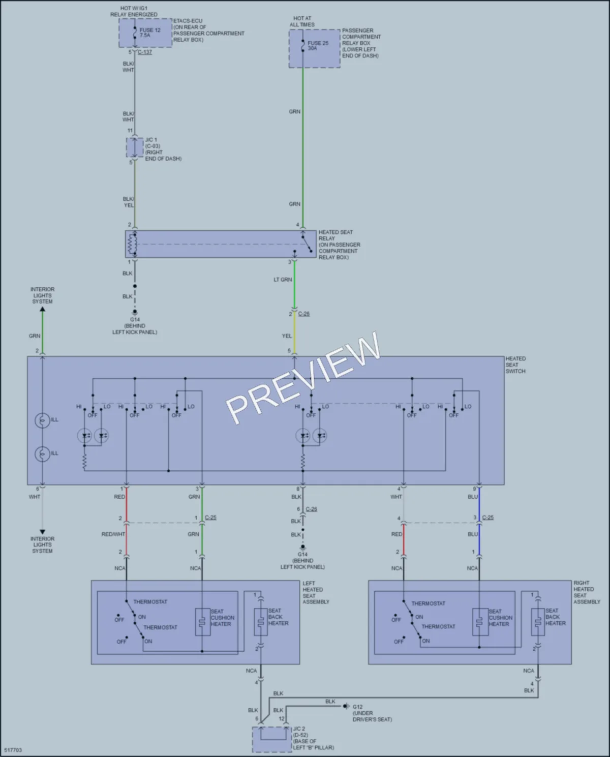 2016 Mitsubishi LancerSportback Power Seats wiring diagram preview