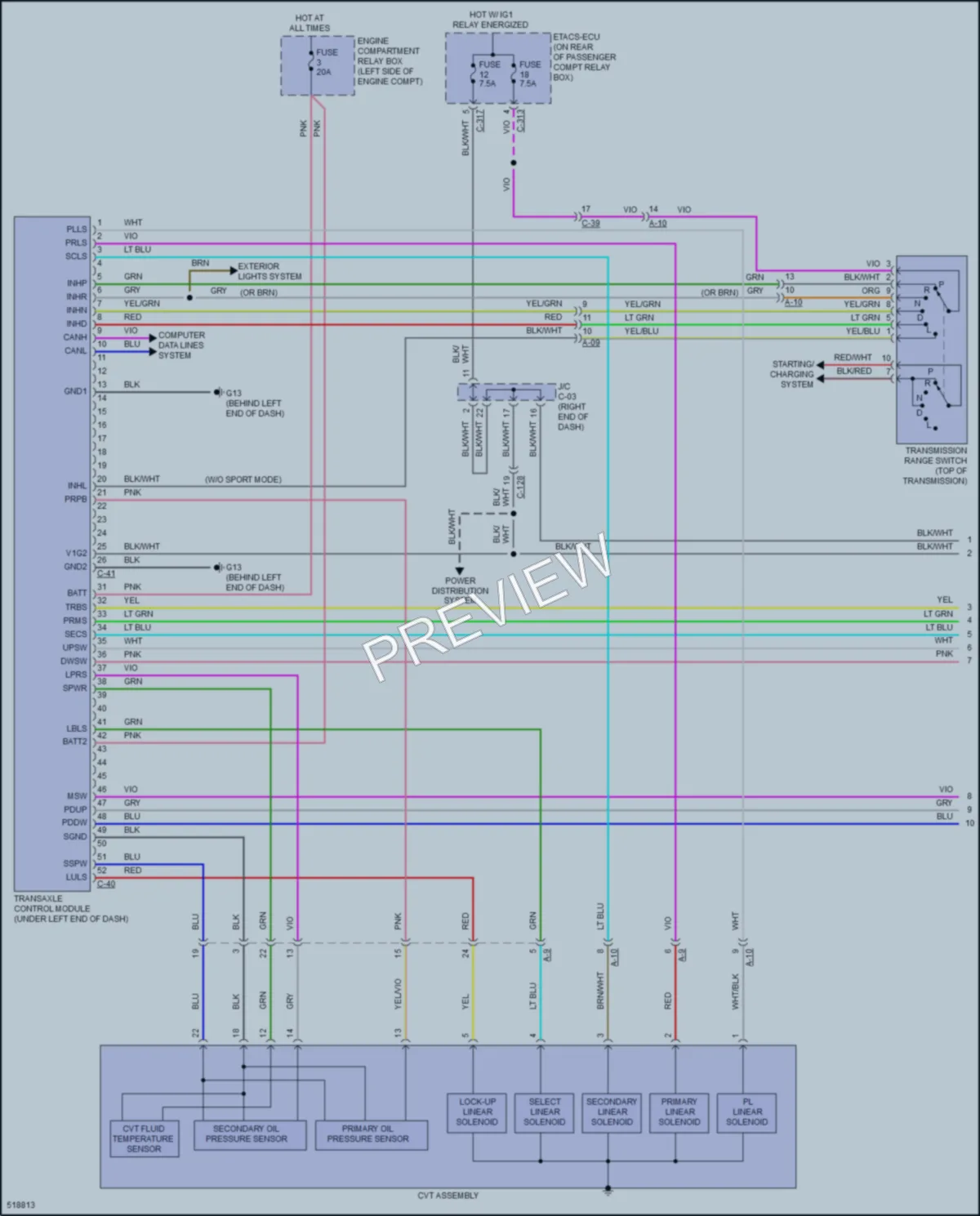 2016 Mitsubishi LancerSportback Transmission wiring diagram preview