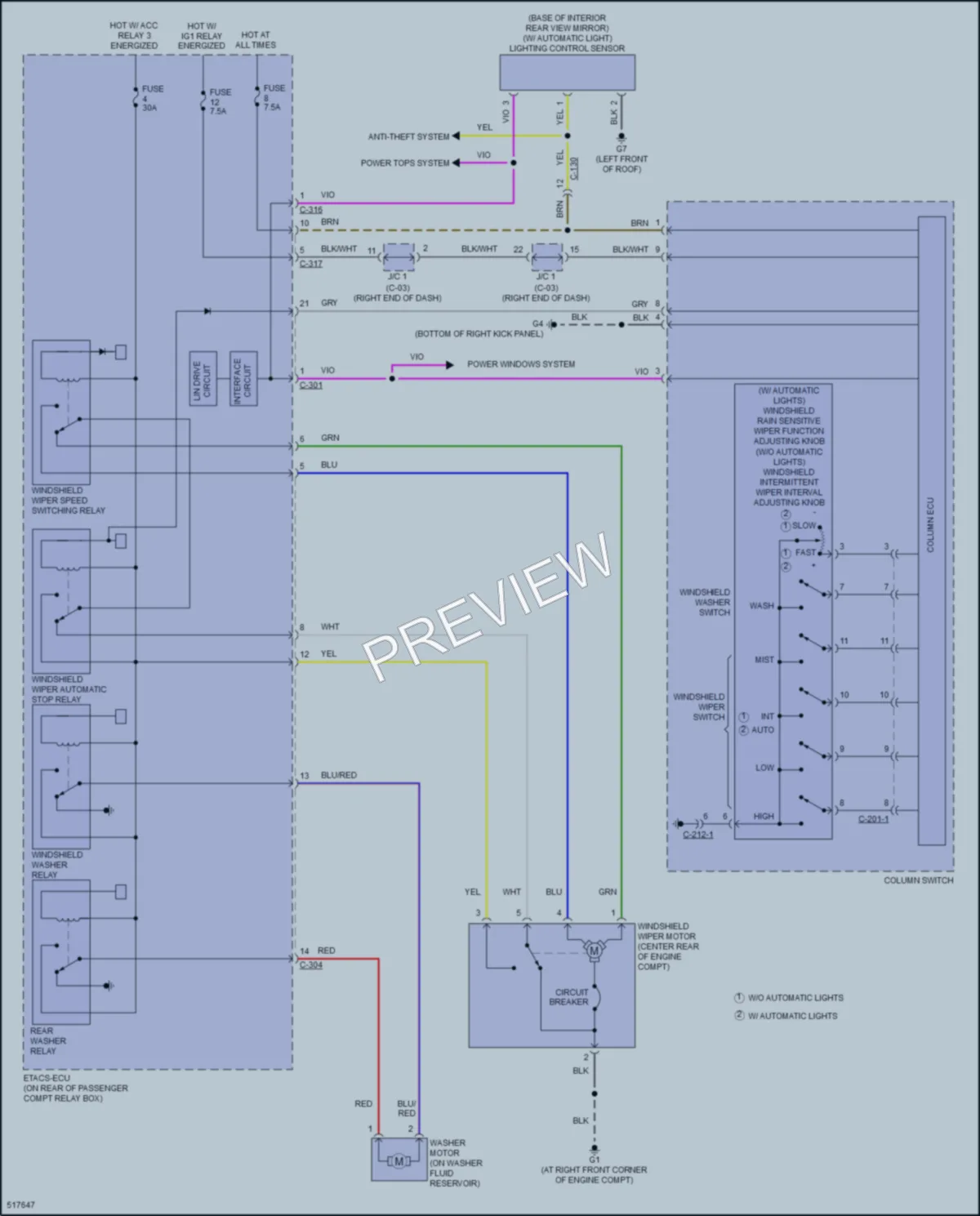2016 Mitsubishi LancerSportback Wiper Washer wiring diagram preview