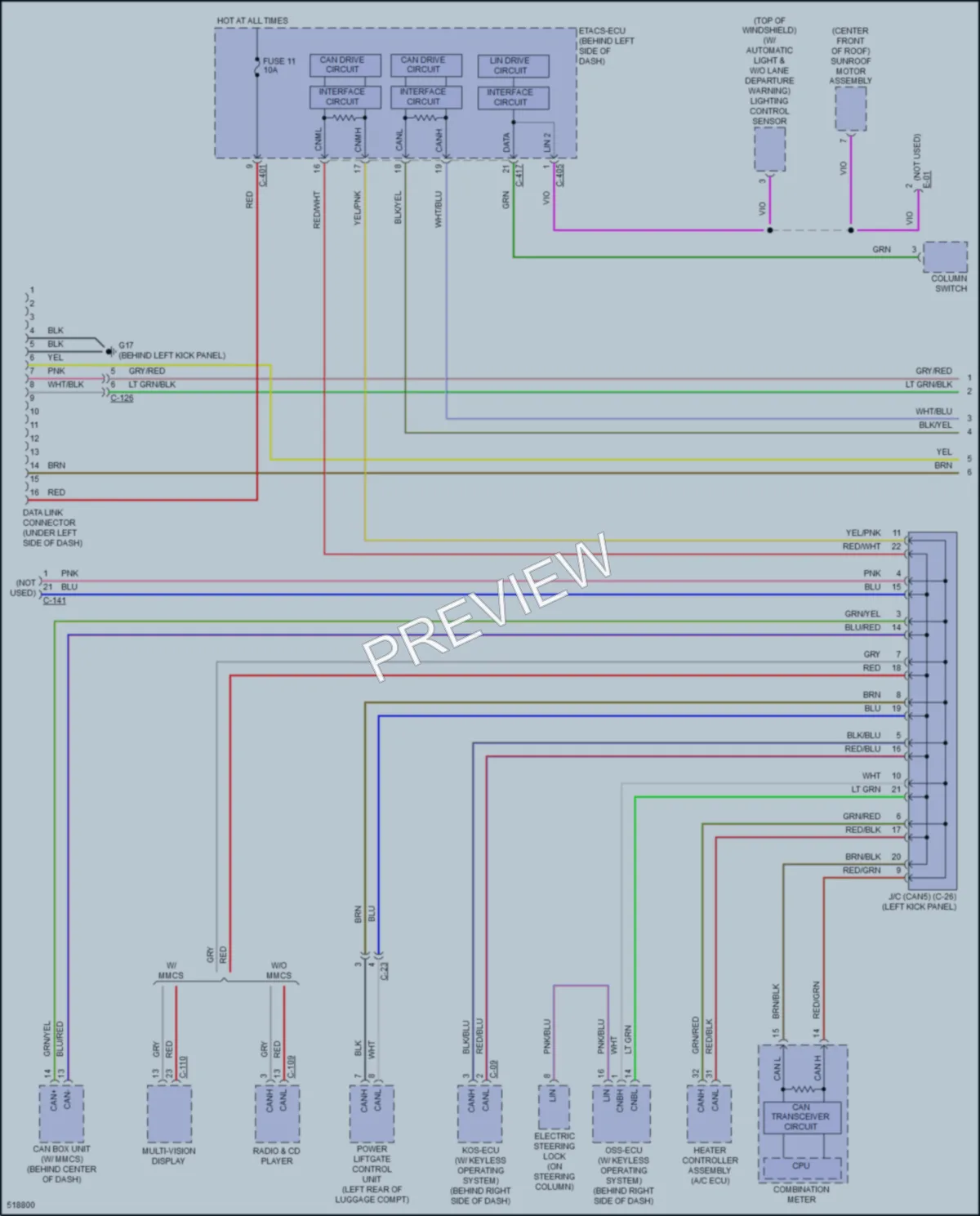 2016 Mitsubishi Outlander Computer Data Lines wiring diagram preview