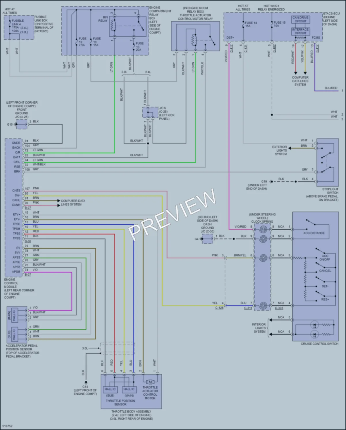 2016 Mitsubishi Outlander Cruise Control wiring diagram preview