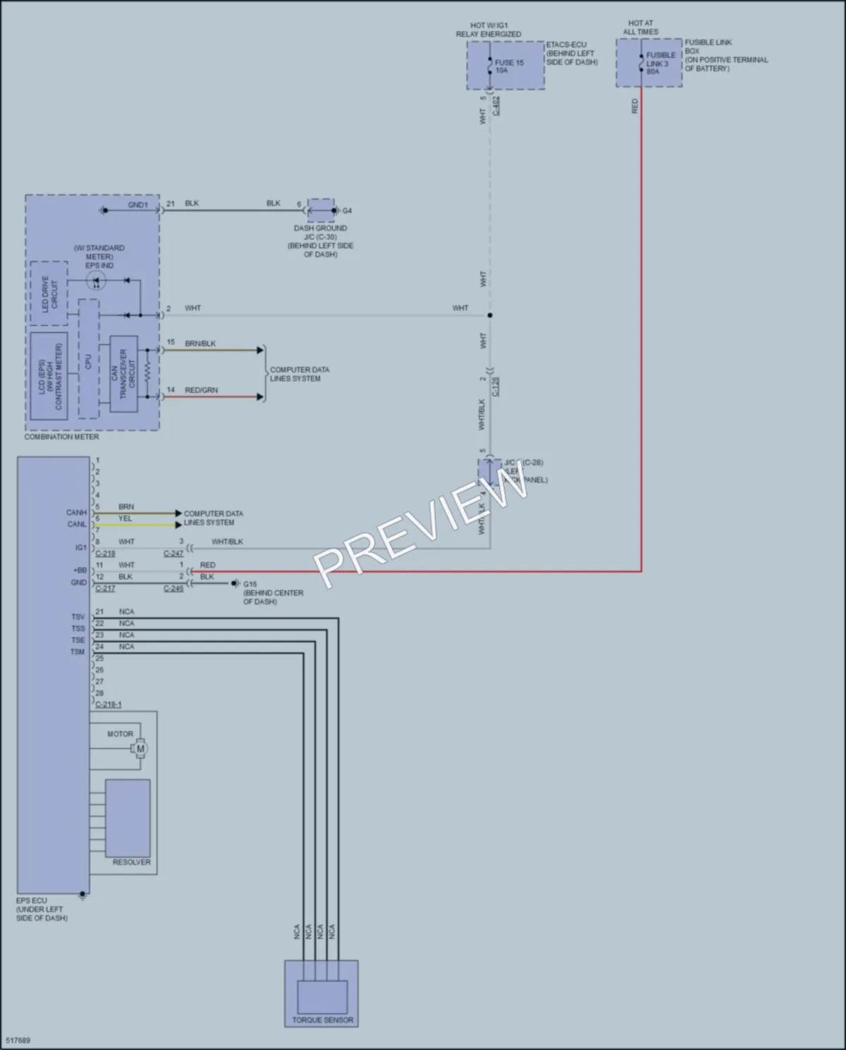2016 Mitsubishi Outlander Electronic Power Steering wiring diagram preview
