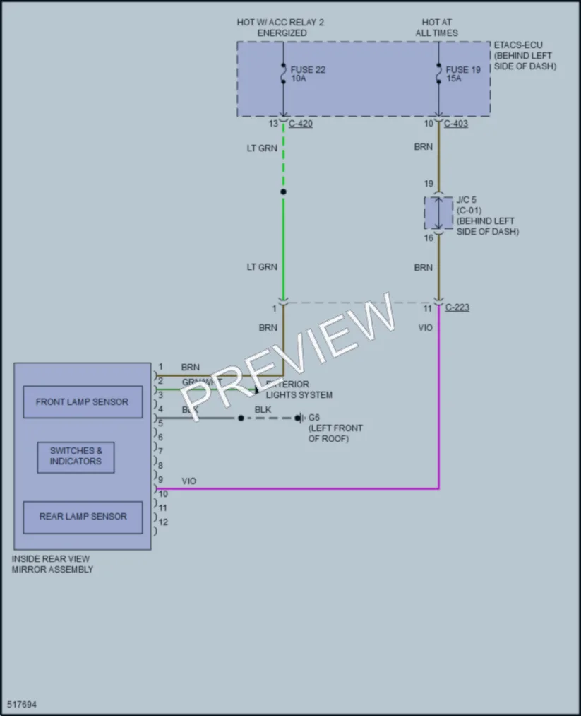 2016 Mitsubishi Outlander Power Mirrors wiring diagram preview