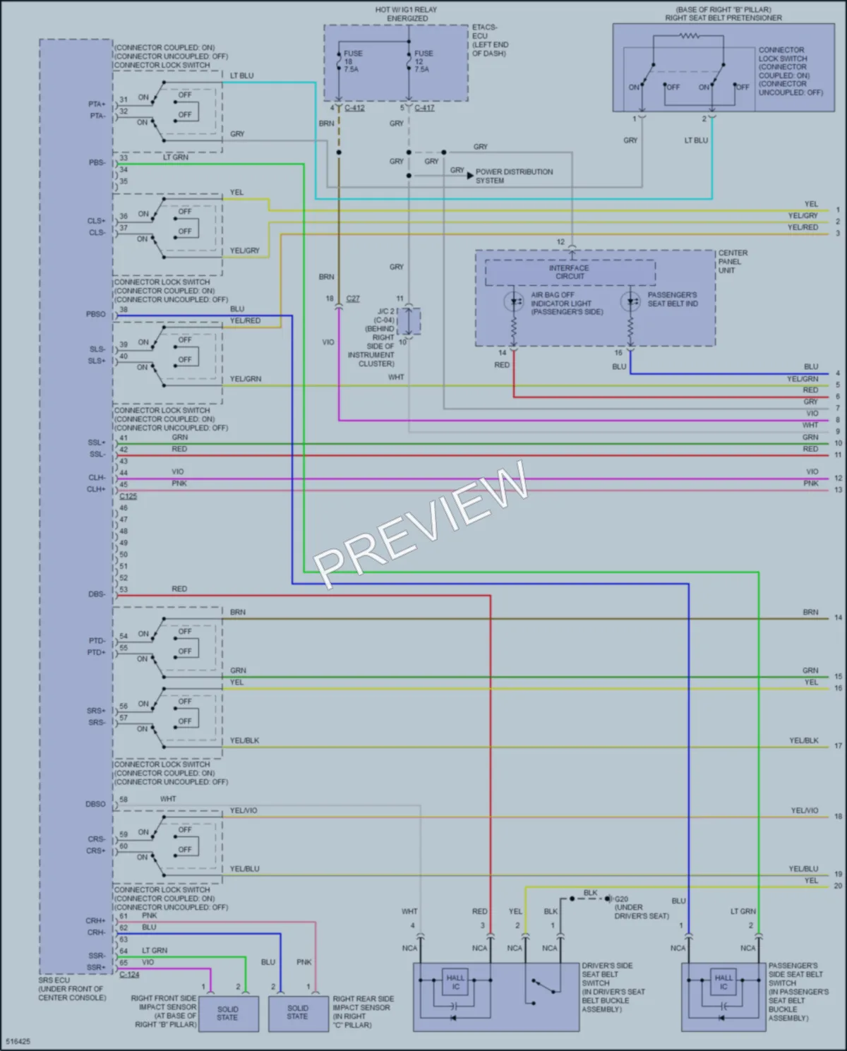 2016 Mitsubishi OutlanderSport Supplemental Restraints wiring diagram preview