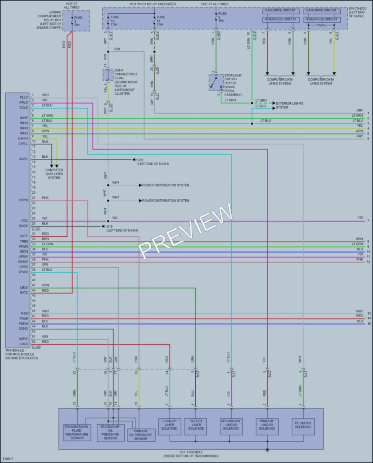 2016 Mitsubishi OutlanderSport Transmission wiring diagram preview