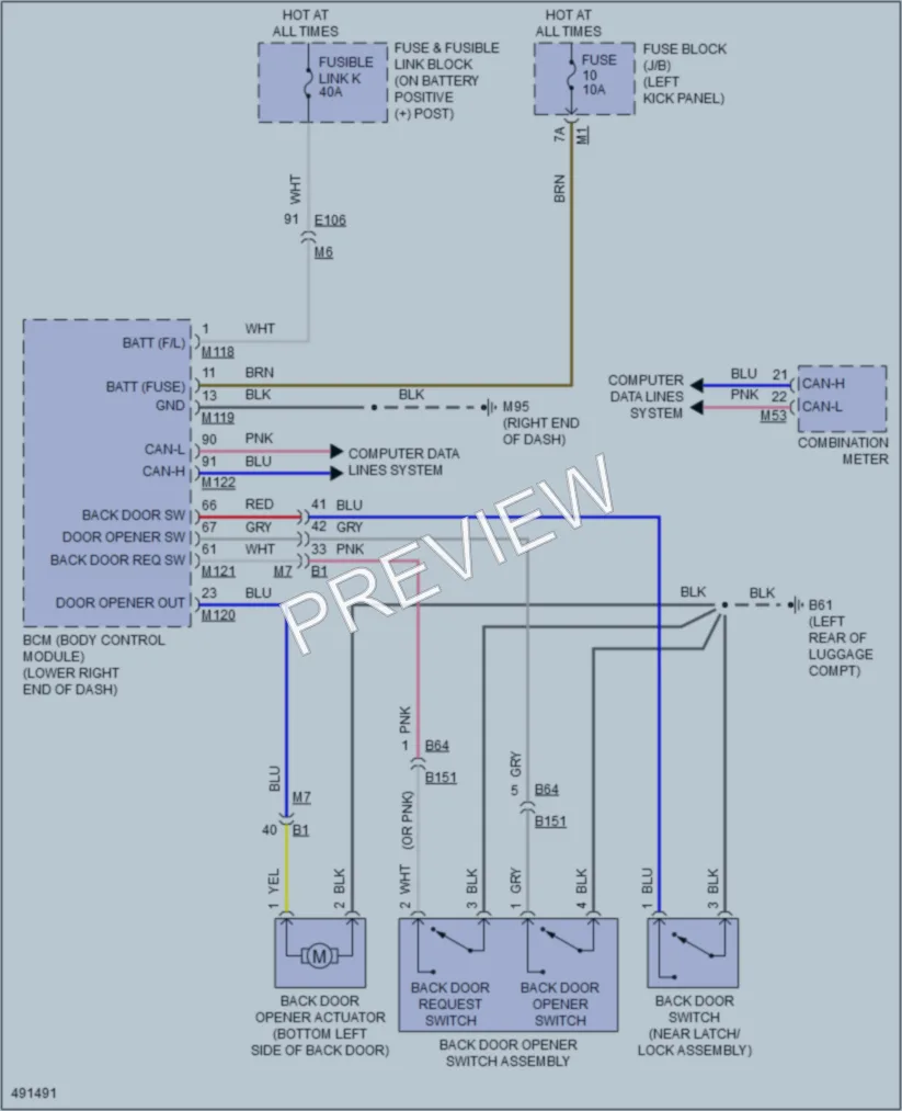 2016 Nissan 370Z Trunk Tailgate Fuel Door wiring diagram preview