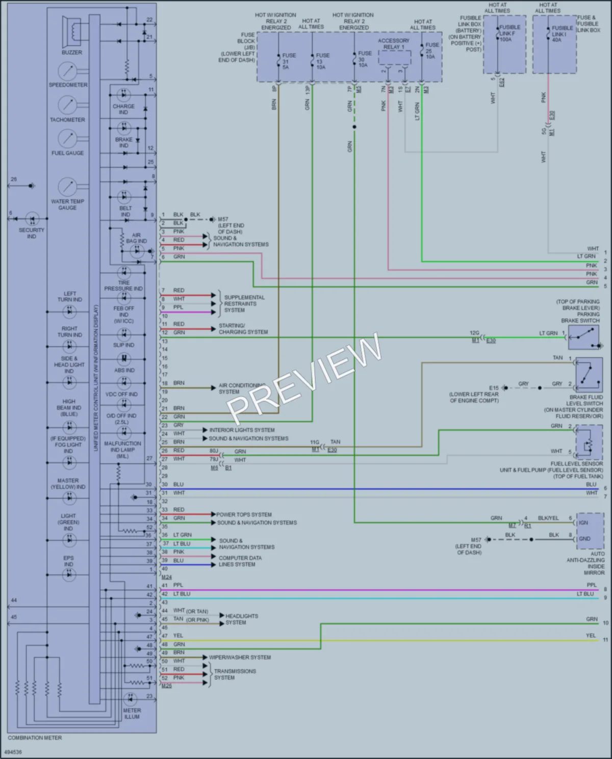 2016 Nissan Altima Instrument Cluster wiring diagram preview