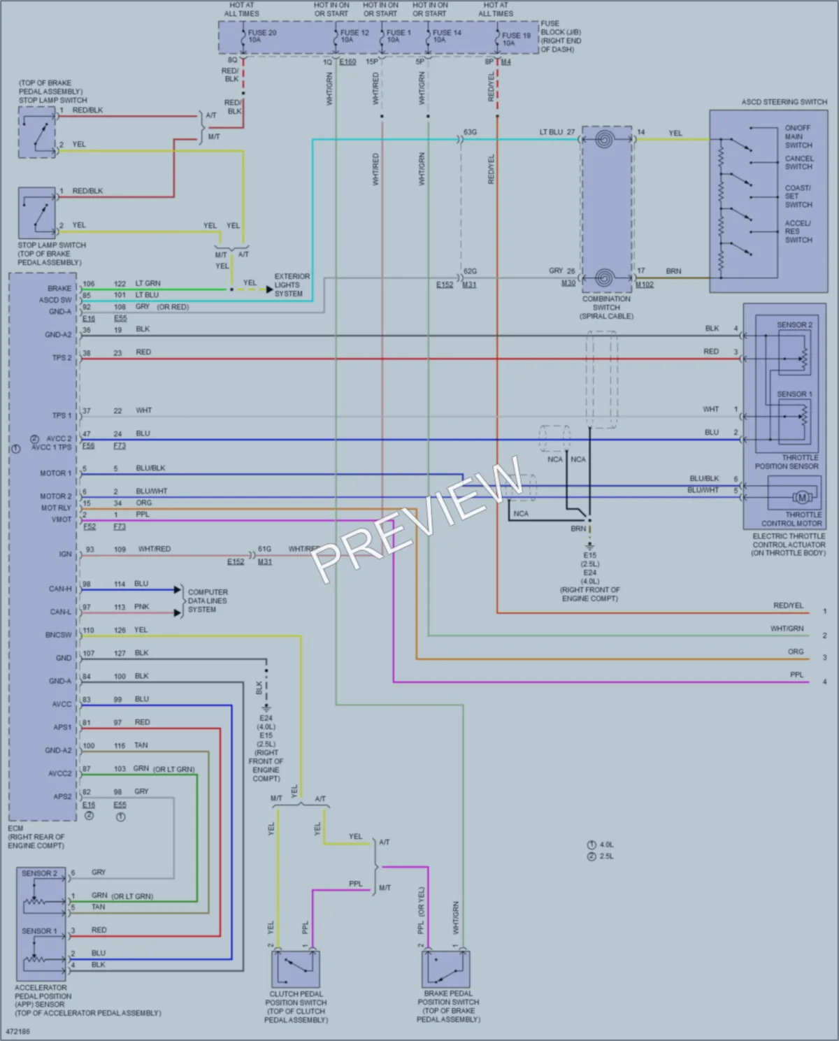 2016 Nissan Frontier Cruise Control wiring diagram preview