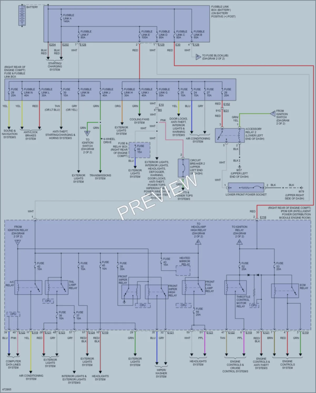 2016 Nissan Frontier Power Distribution wiring diagram preview
