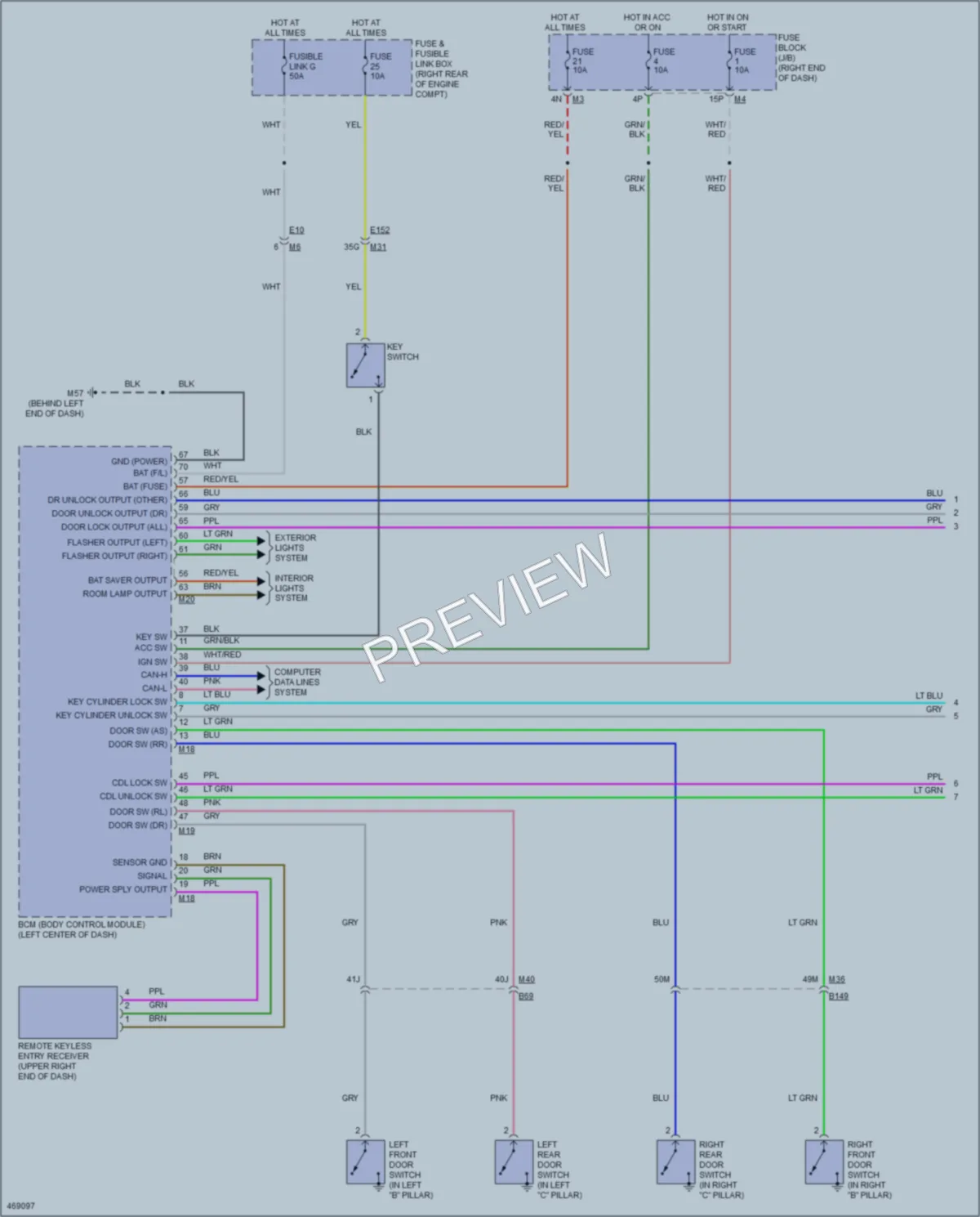 2016 Nissan Frontier Power Door Locks wiring diagram preview