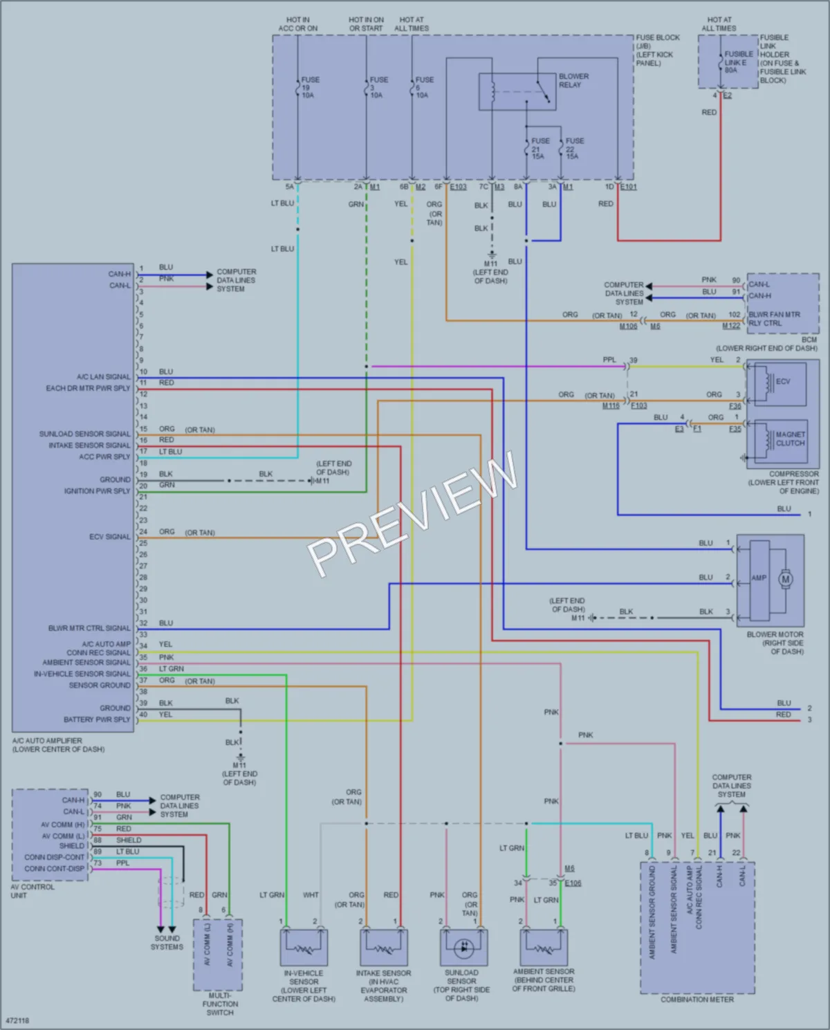 2016 Nissan GTR Air Conditioning wiring diagram preview