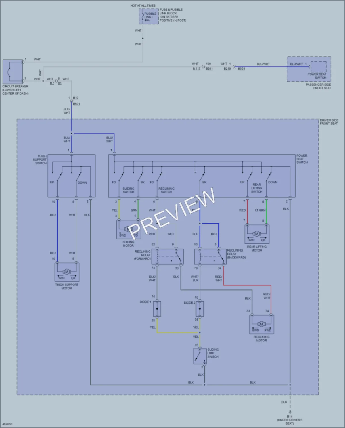 2016 Nissan GTR Power Seats wiring diagram preview