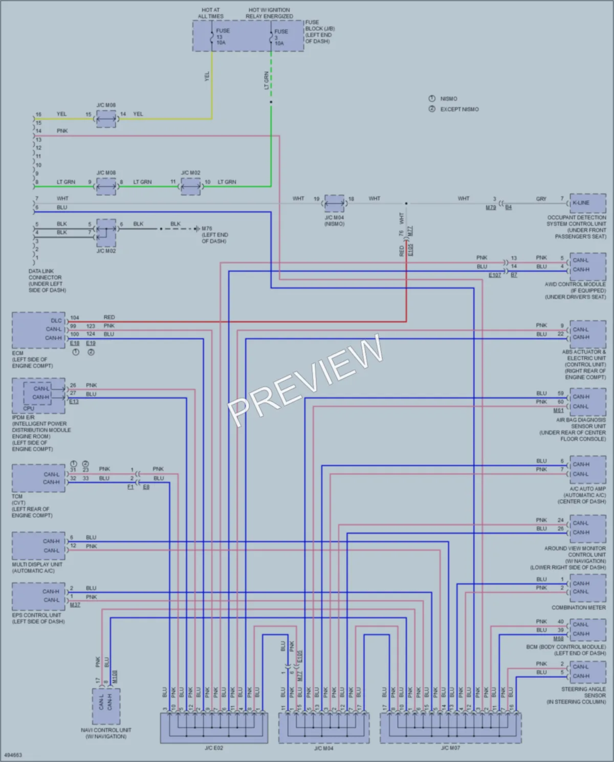 2016 Nissan JUKE Computer Data Lines wiring diagram preview