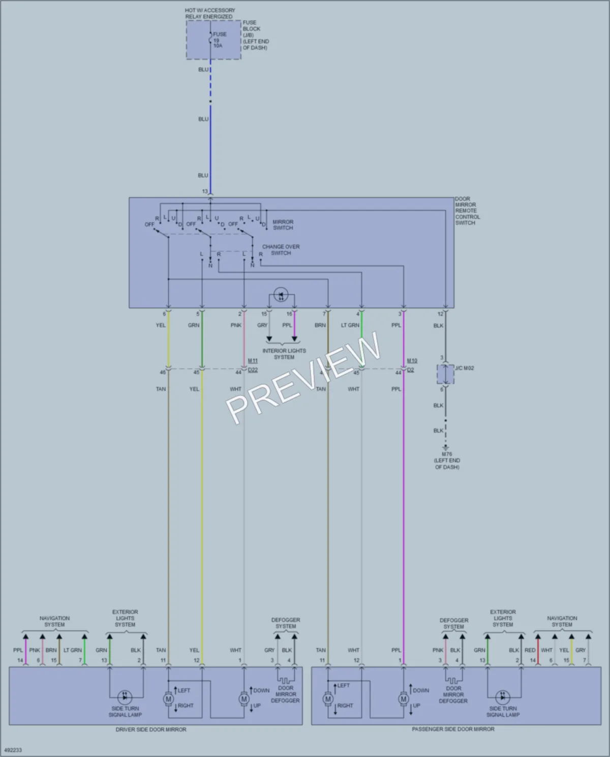 2016 Nissan JUKE Power Mirrors wiring diagram preview