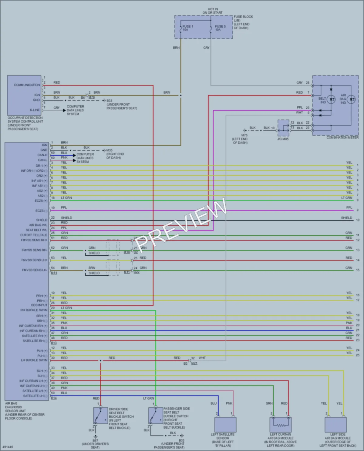 2016 Nissan JUKE Supplemental Restraints wiring diagram preview