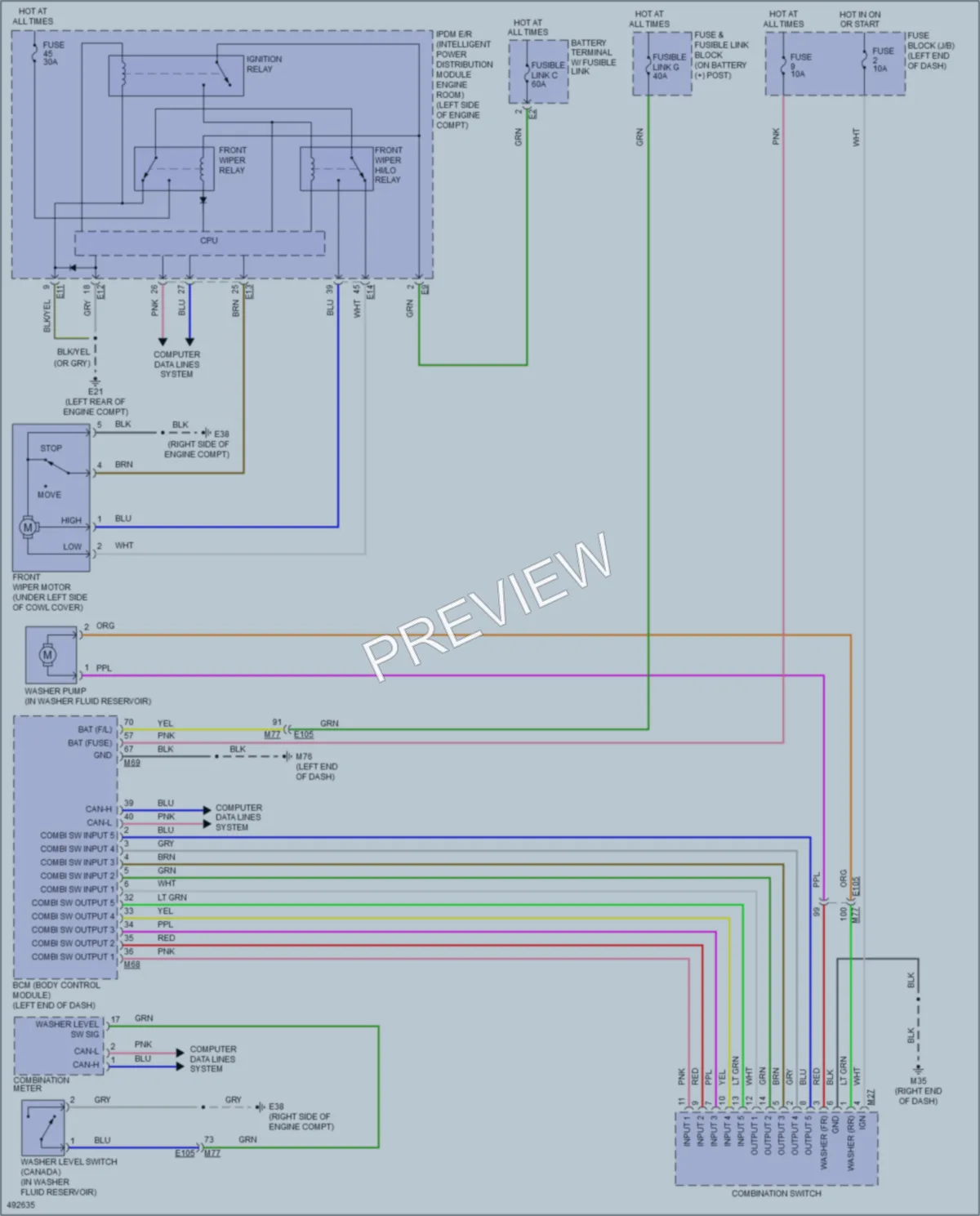 2016 Nissan JUKE Wiper Washer wiring diagram preview