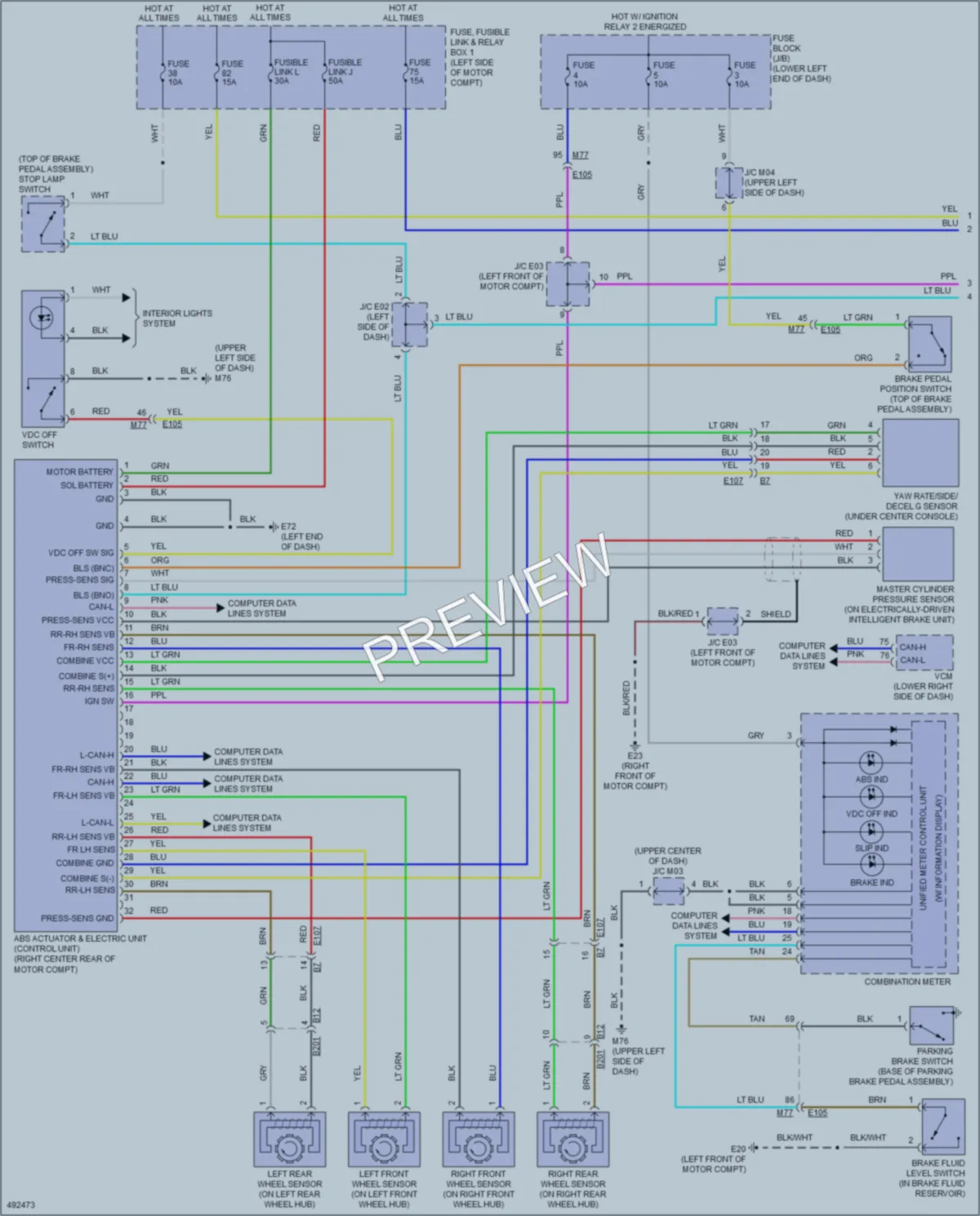 2016 Nissan LEAF Anti Lock Brakes wiring diagram preview