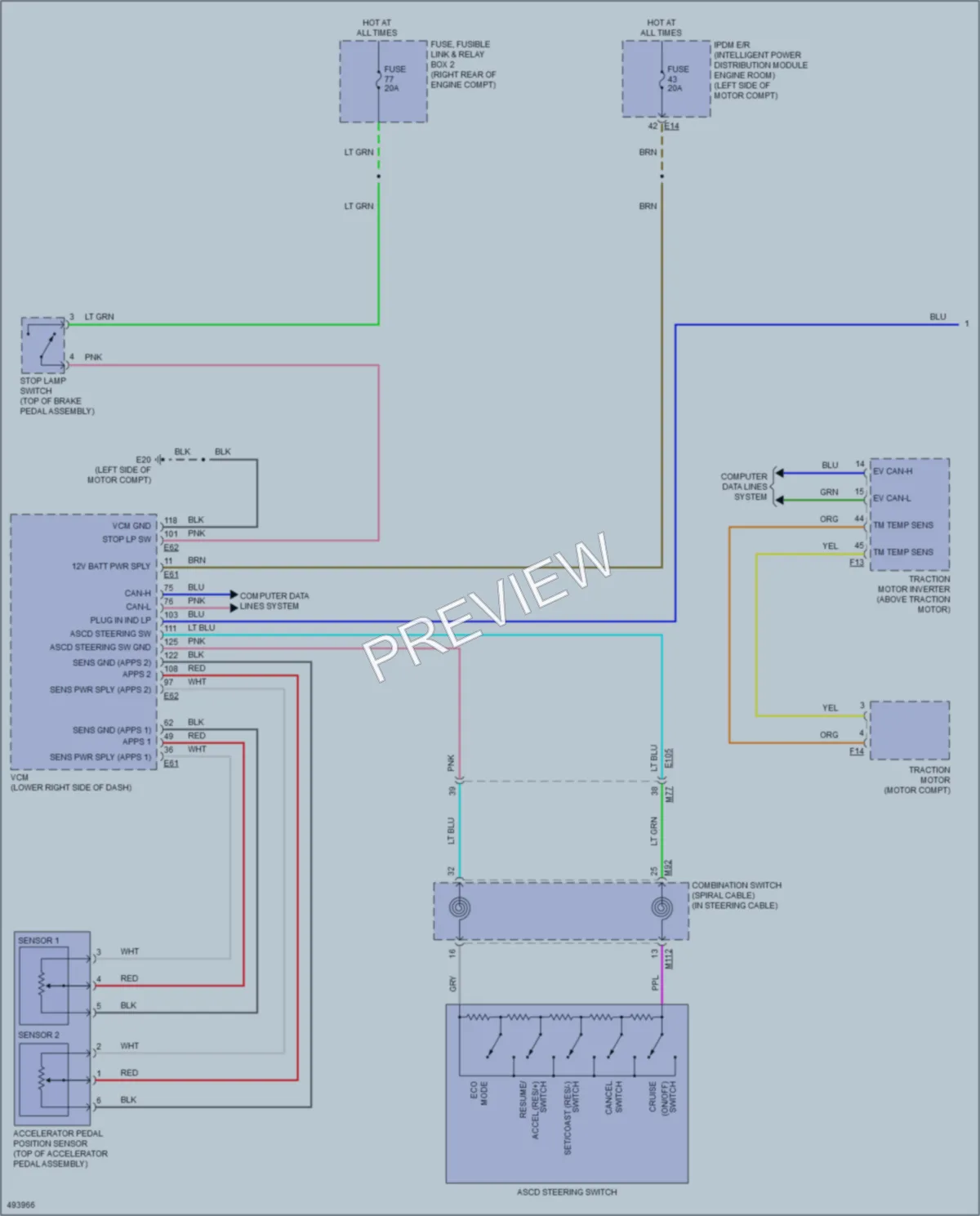 2016 Nissan LEAF Cruise Control wiring diagram preview