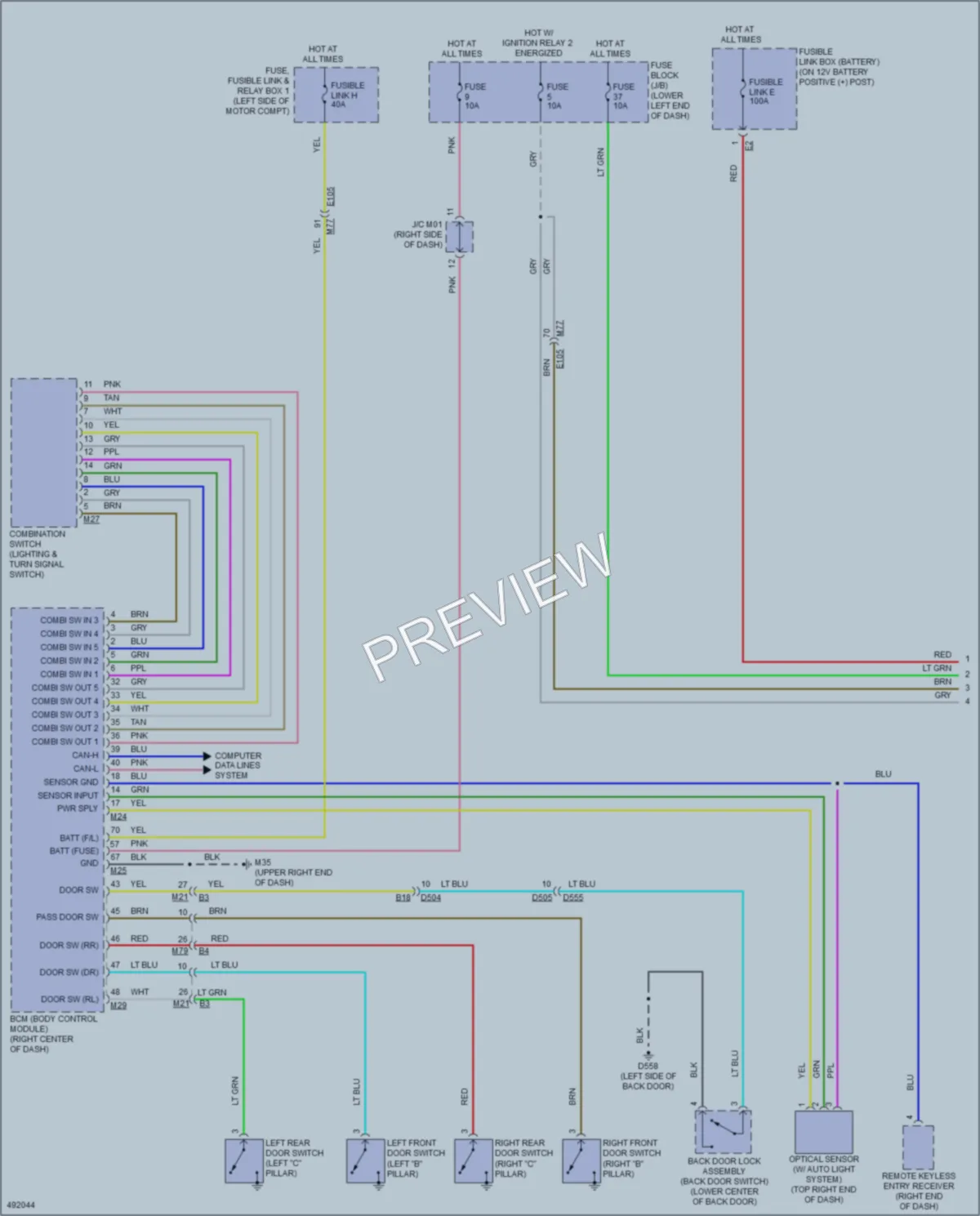2016 Nissan LEAF Headlights wiring diagram preview