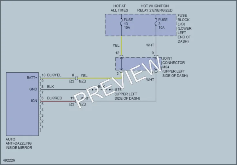 2016 Nissan LEAF Power Mirrors wiring diagram preview