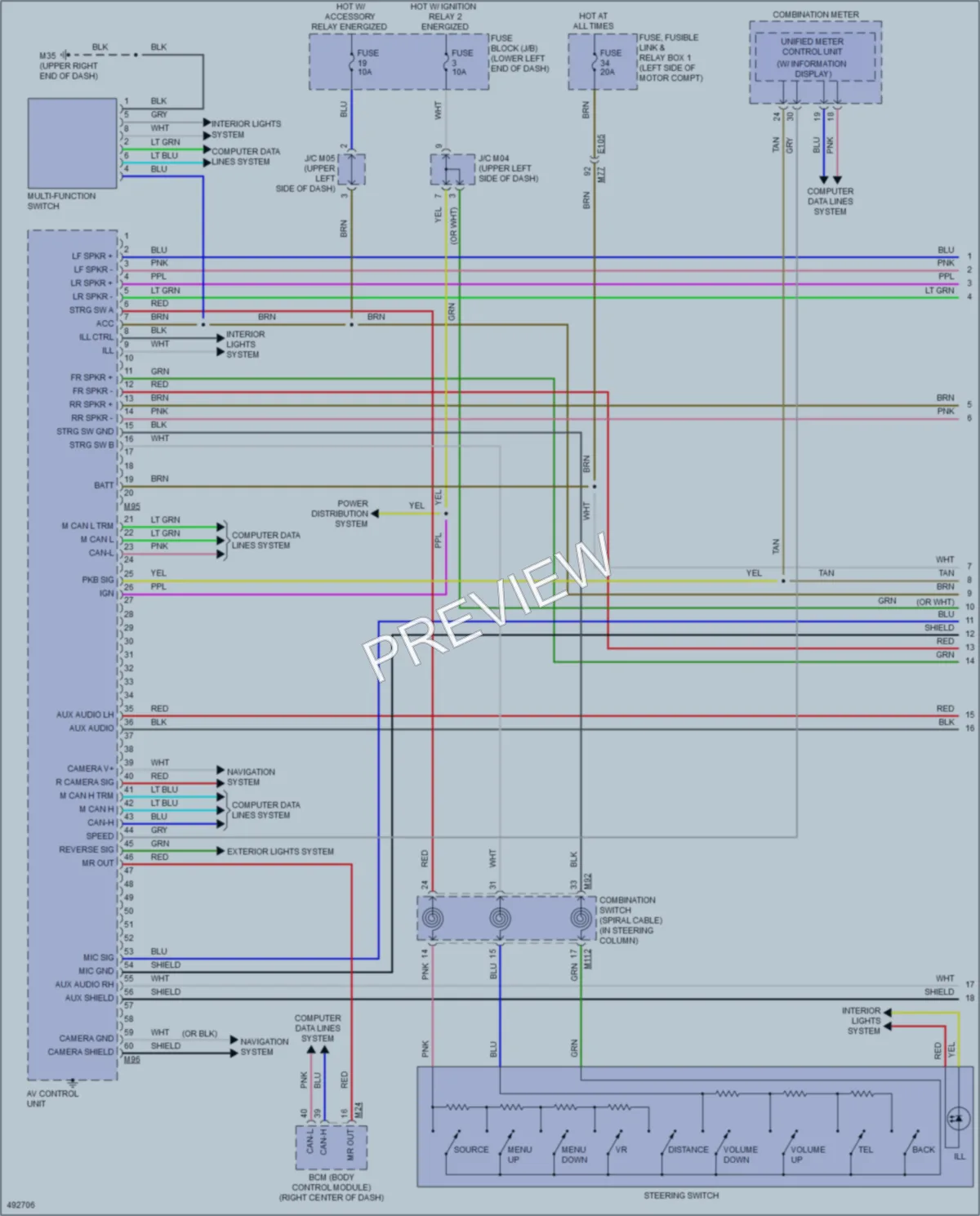 2016 Nissan LEAF Radio wiring diagram preview
