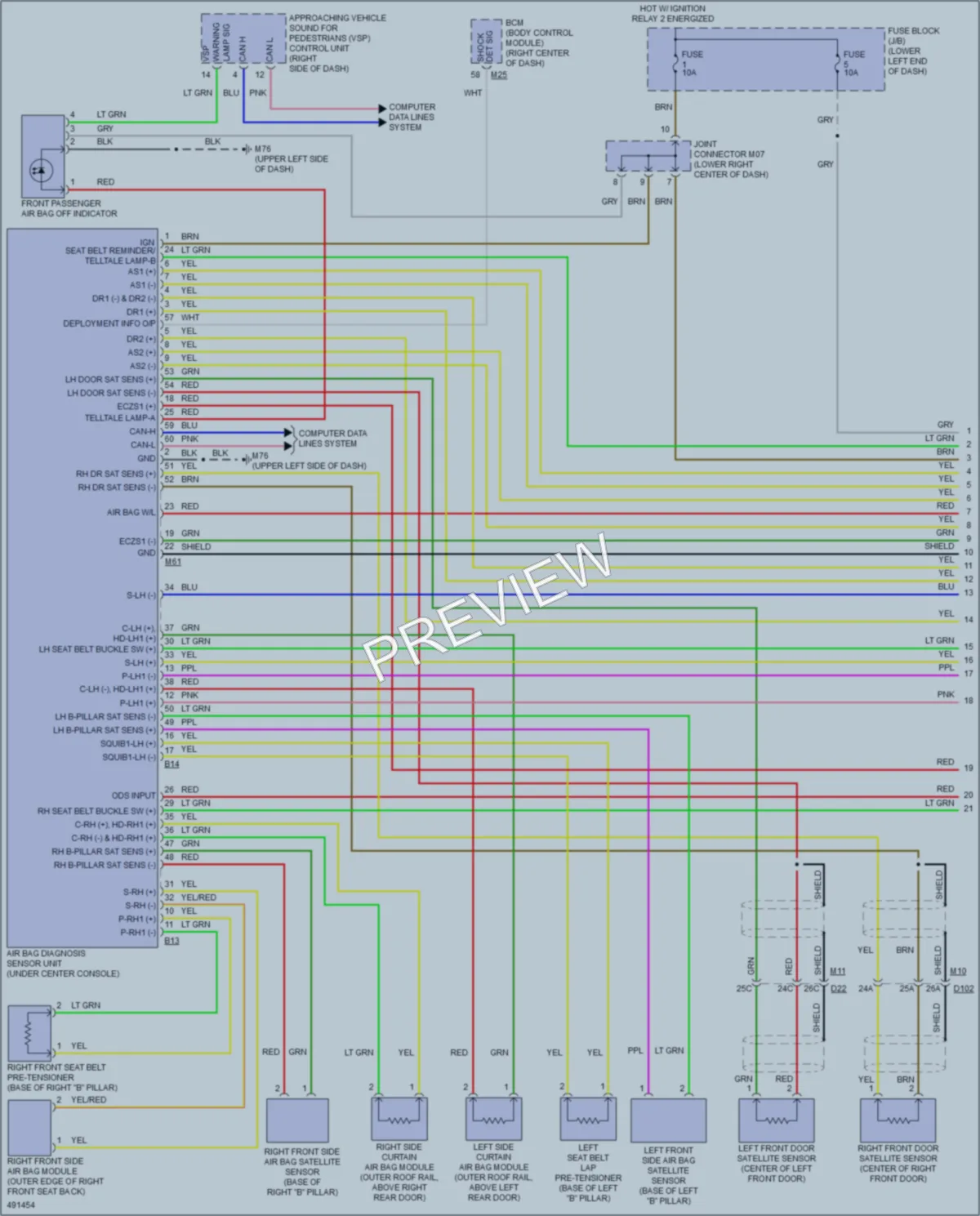 2016 Nissan LEAF Supplemental Restraints wiring diagram preview