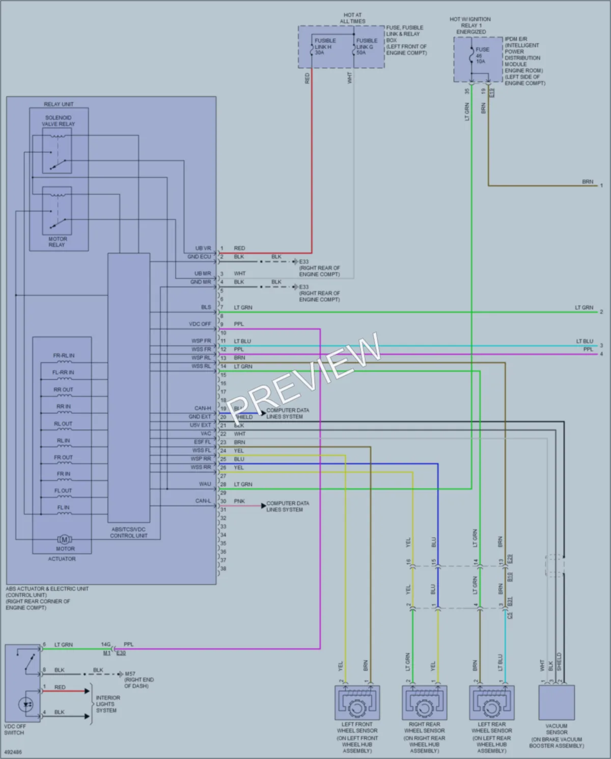 2016 Nissan Maxima Anti Lock Brakes wiring diagram preview