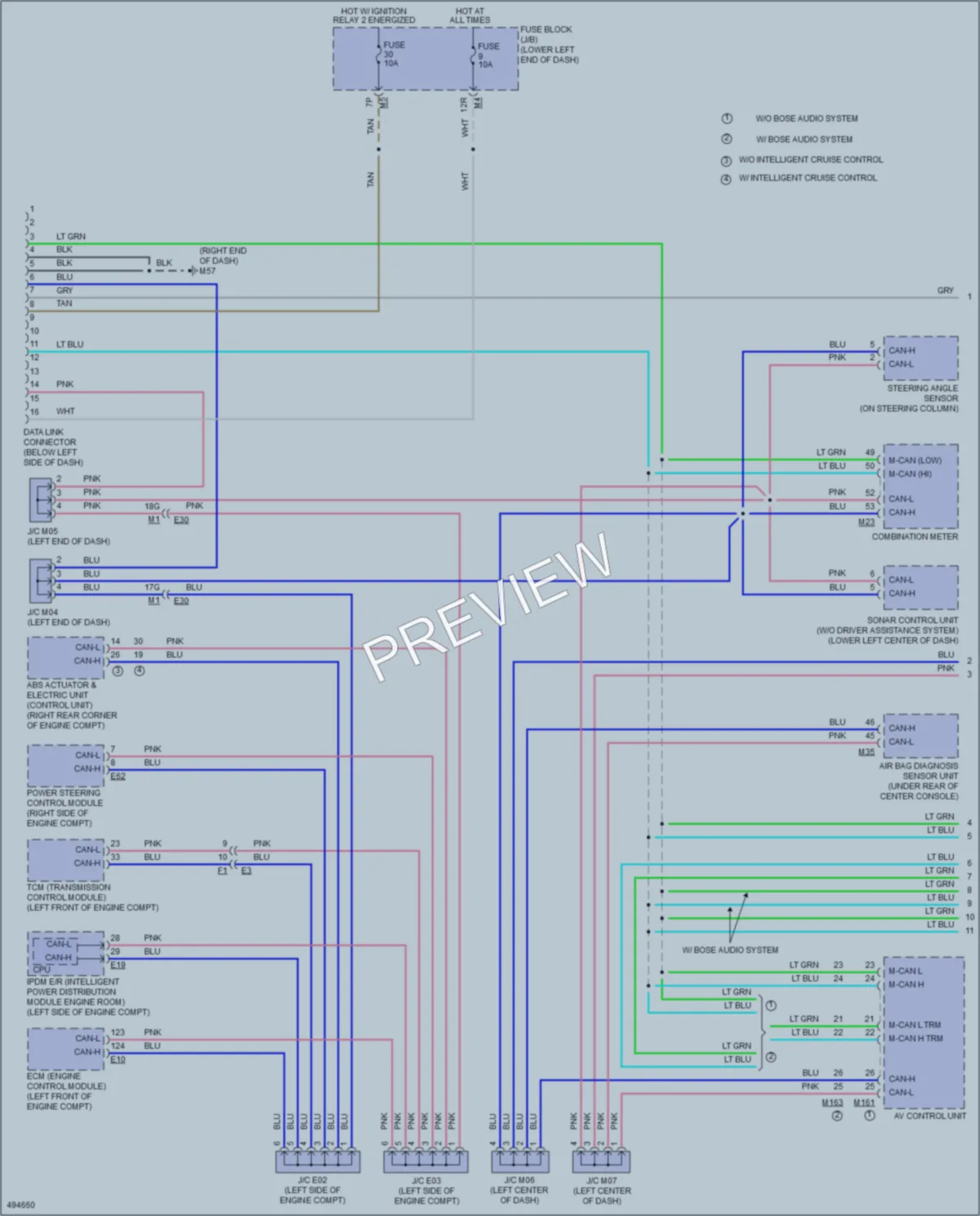 2016 Nissan Maxima Computer Data Lines wiring diagram preview